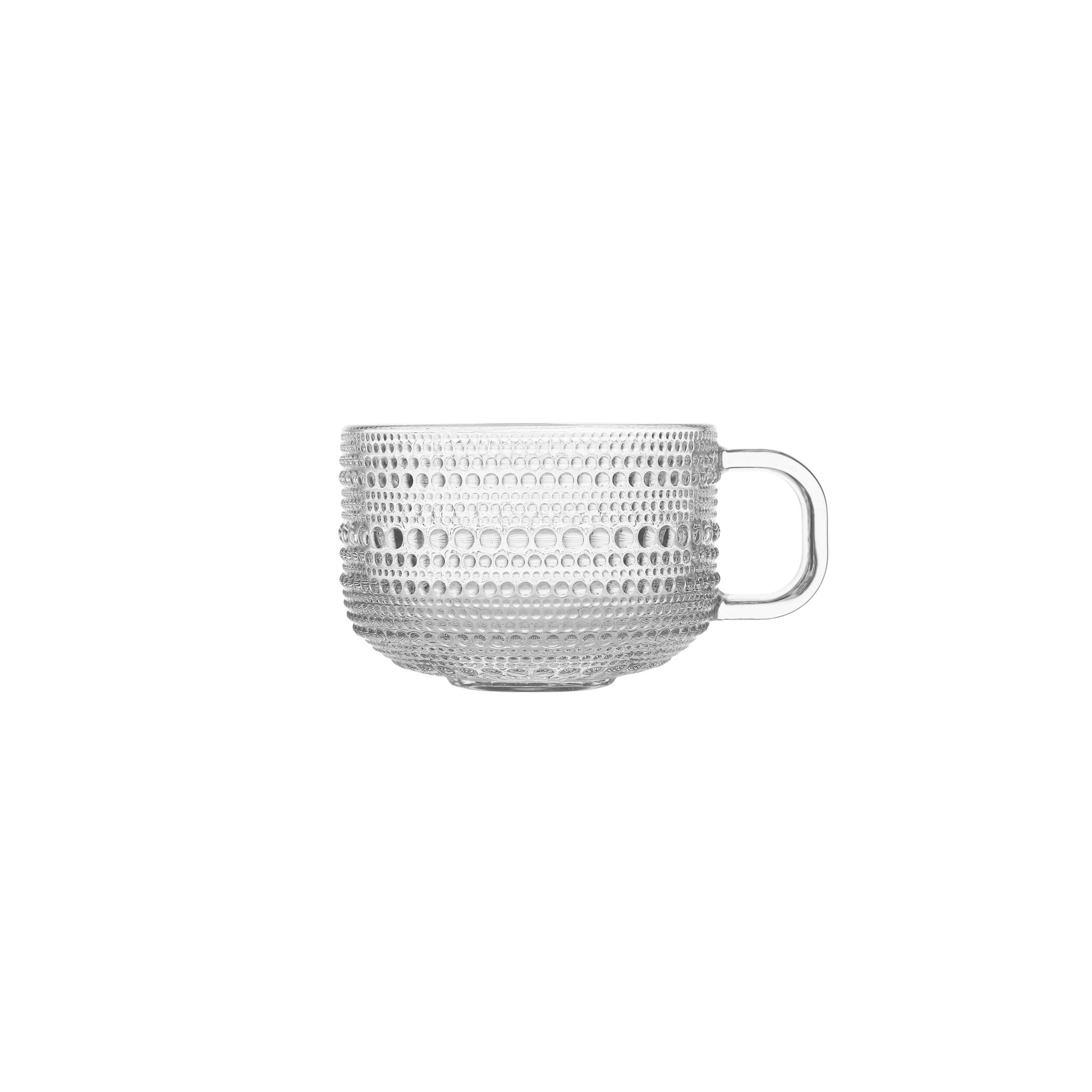 Fortessa Jupiter Glass, 10 Ounce Tea/Cappuccino Cup (Set of 6), Clear