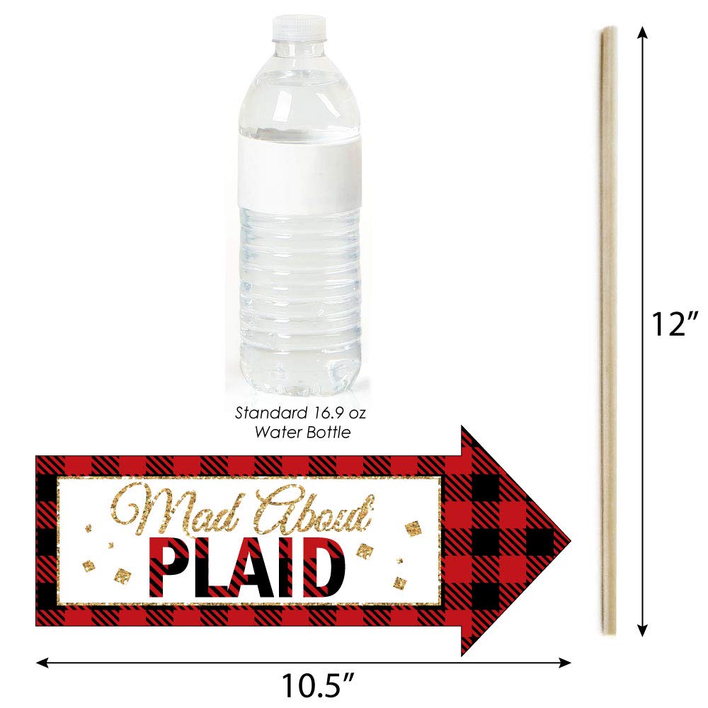 Big Dot Of Happiness Funny Flannel Fling Before The Ring - Buffalo Plaid Bachelorette Party Photo Booth Props Kit - 10 Piece