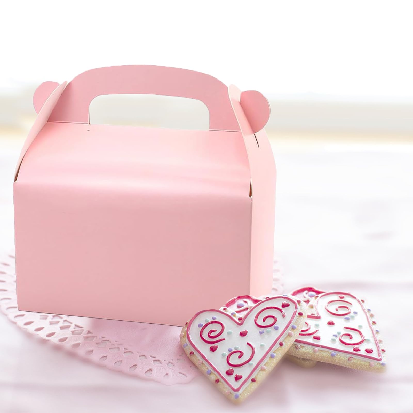 Oletx 30-Pack Pink Party Favor Treat Boxes, Goodie Boxes, Gable Paper Gift Boxes With Handles. Perfect For Princess Pink Party A