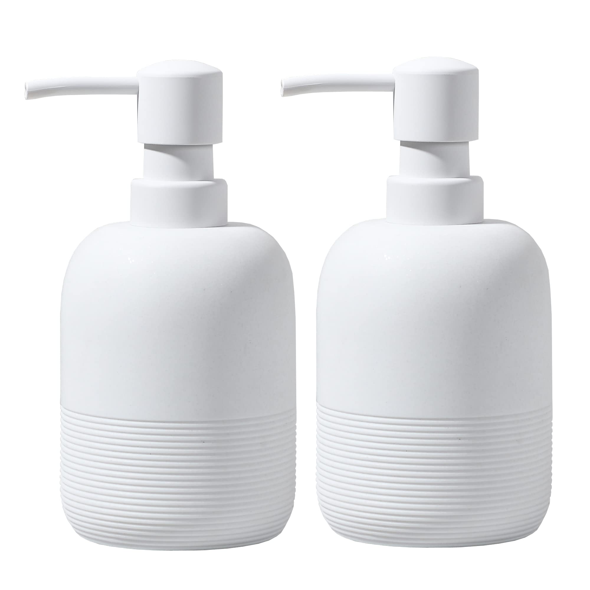 Galdal White Soap Lotion Dispenser With A Spare Pump,Liquid Hand Soap Dispenser Sets For Bathroom Countertop,2Pcs/Set Soap Dispe
