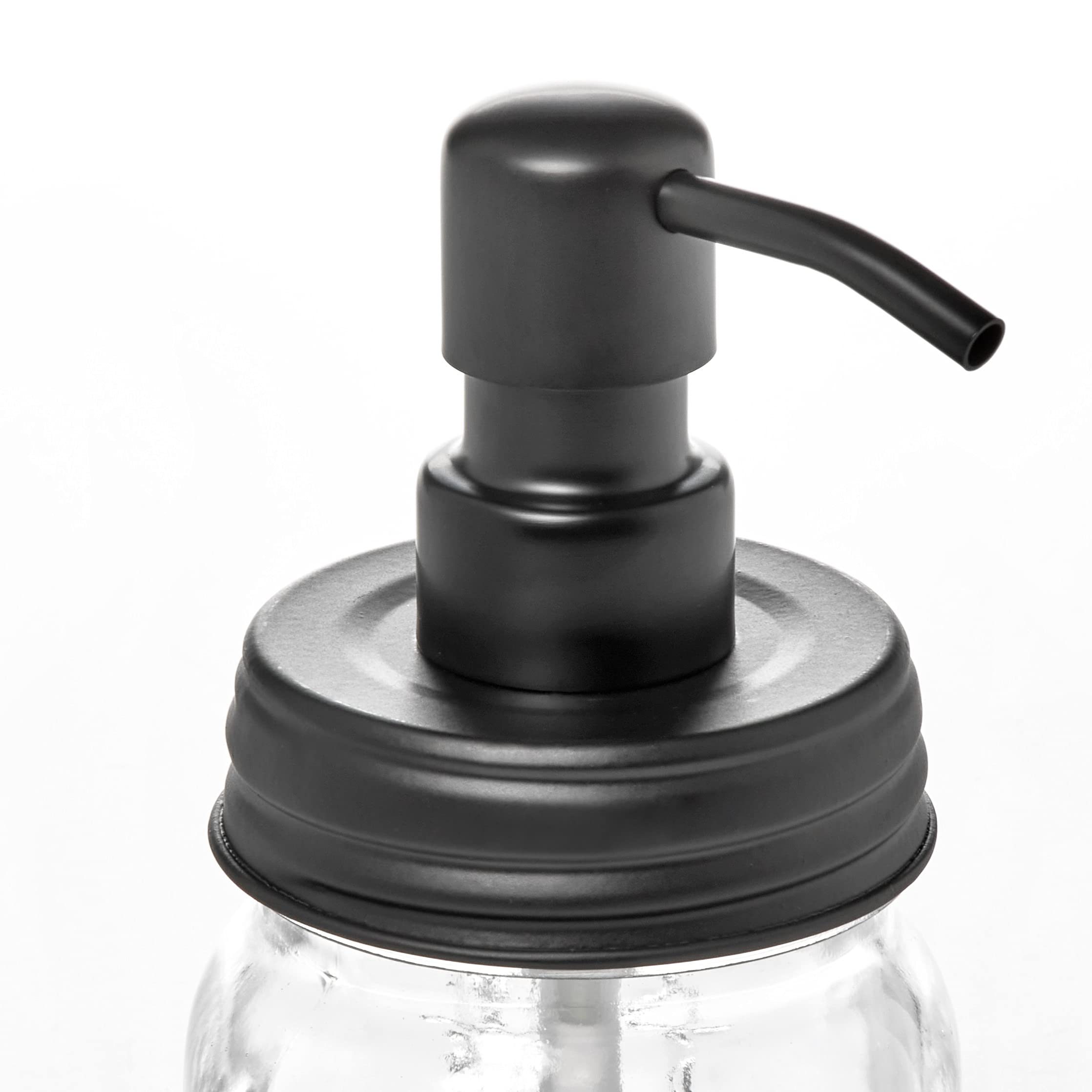 Petite 12Oz Mason Jar Soap And/Or Lotion Dispenser With Gloss Black Soap Dispenser Pump And Non Slip Coaster For Hand Sanitizer,