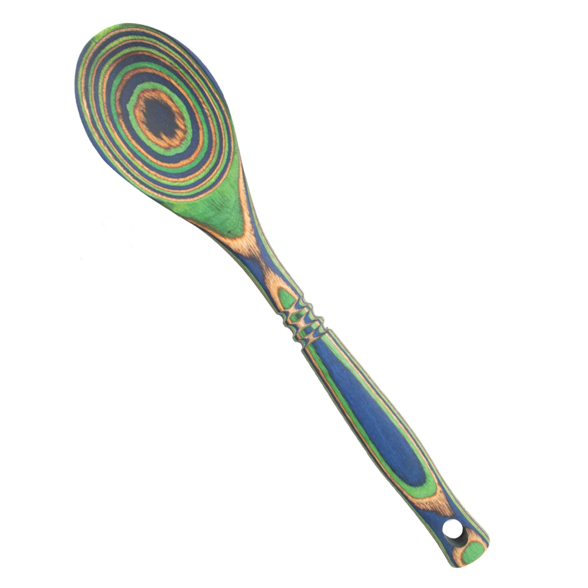 Island Bamboo 12 Inch Pakkawood Spoon - Island Bamboo Pakkawood Utensils, Colorful Wooden Spoons, Utensils For Cooking, Mixing,