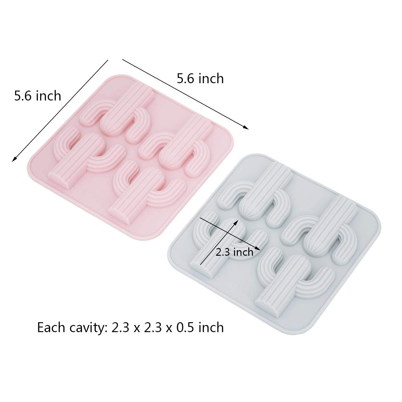 Moldfun 2-Pack Cactus Ice Cube Tray Cacti Silicone Molds For Diy Chocolate Candy Gummy Gelatin Jello Jelly Baking Cake Soap Cray
