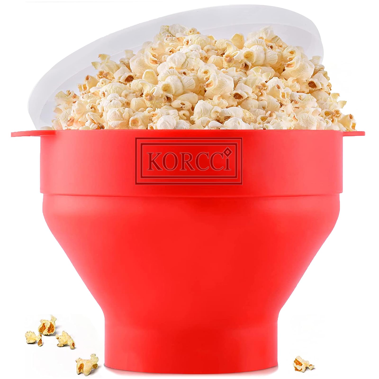 The Original Korcci Microwaveable Silicone Popcorn Popper, Microwave Popcorn Popper, Collapsible Microwave Popcorn Maker Bowl, N