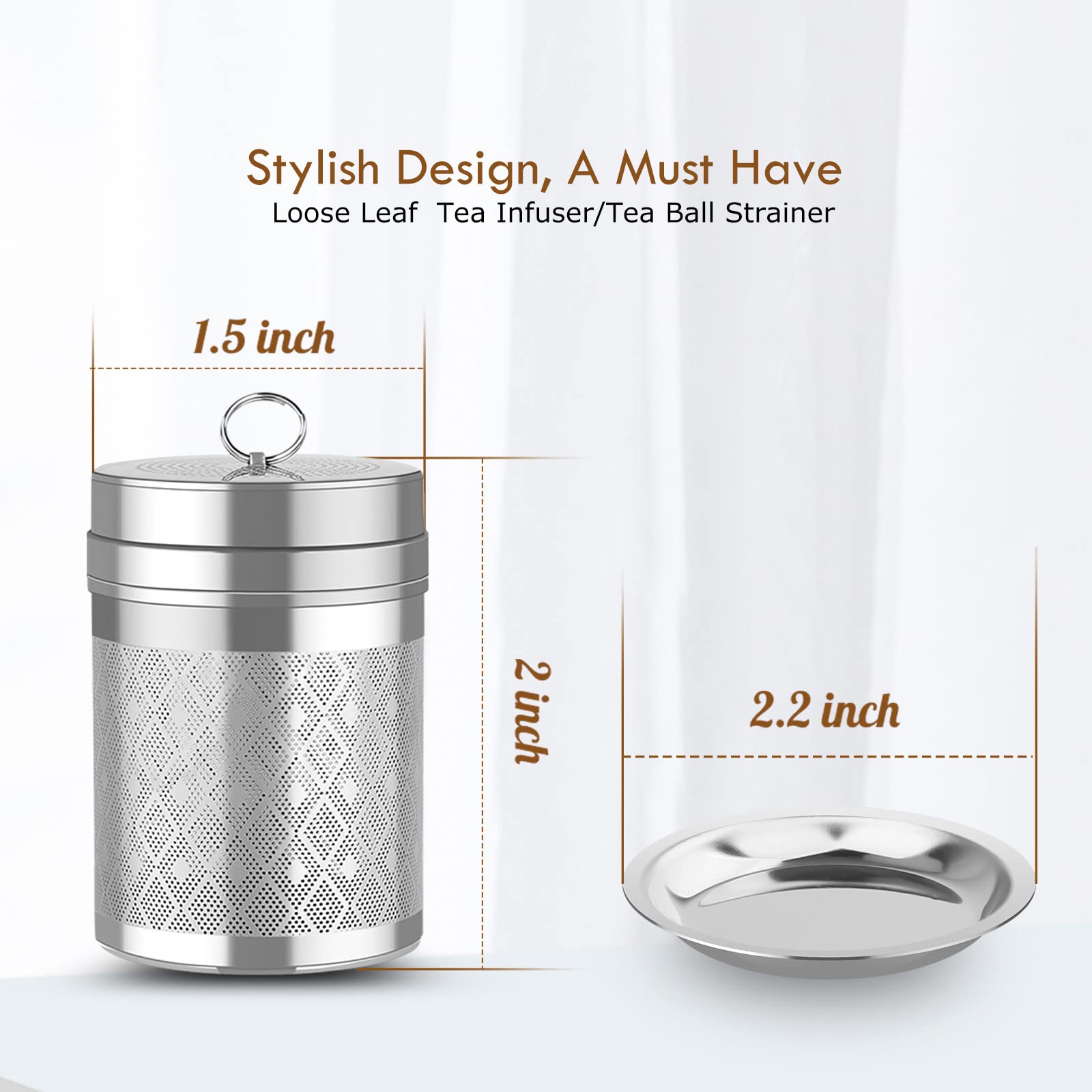 Tea Infusers for Loose Tea  18/8 Stainless Steel Tea Strainer Set  Extra Fine Mesh Tea Steeper for Brew Tea  Spices & Seasoning