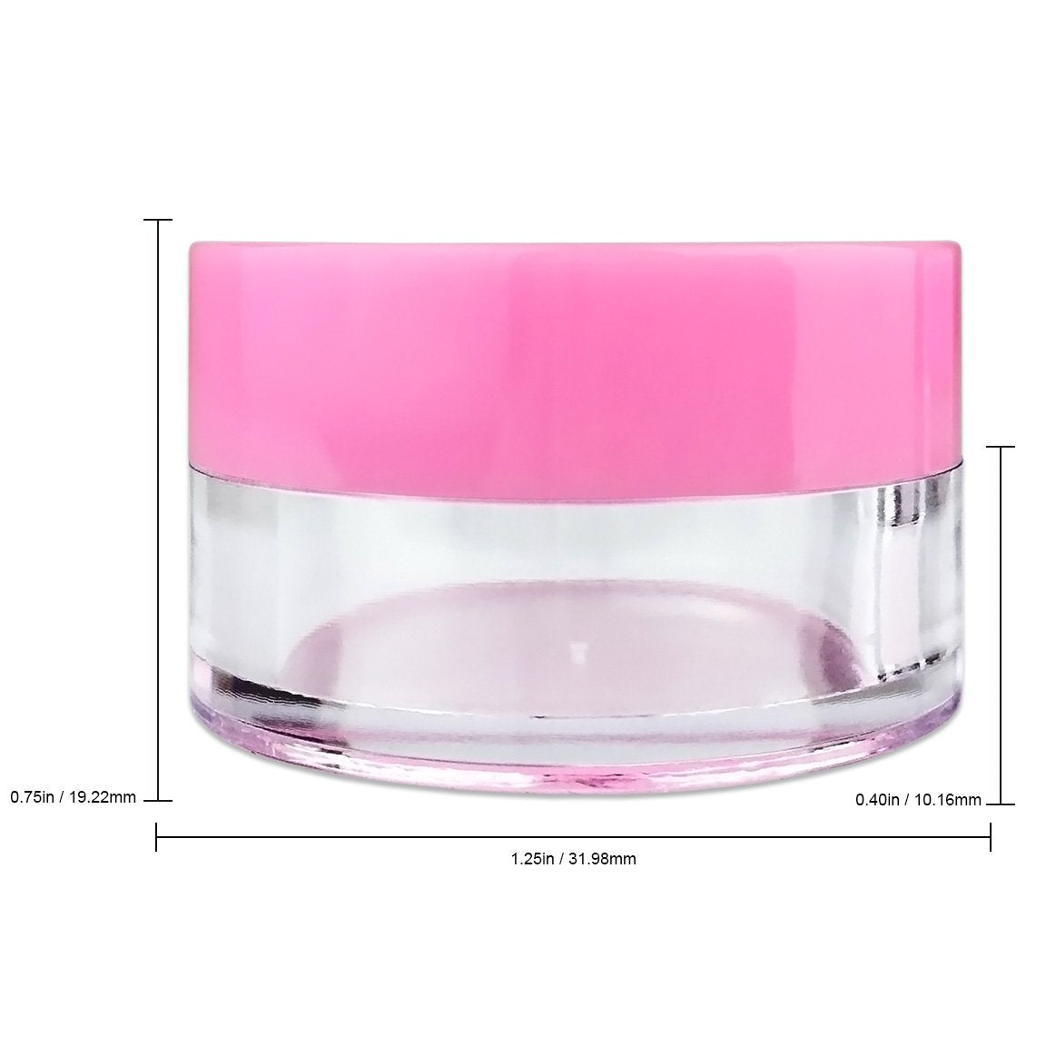 50 Jars - Beauticom High-Graded 5 Grams/5 Ml Bpa Free Thick Clear Acrylic 100% No Leak Plastic Jars Empty Container Pink Lid For