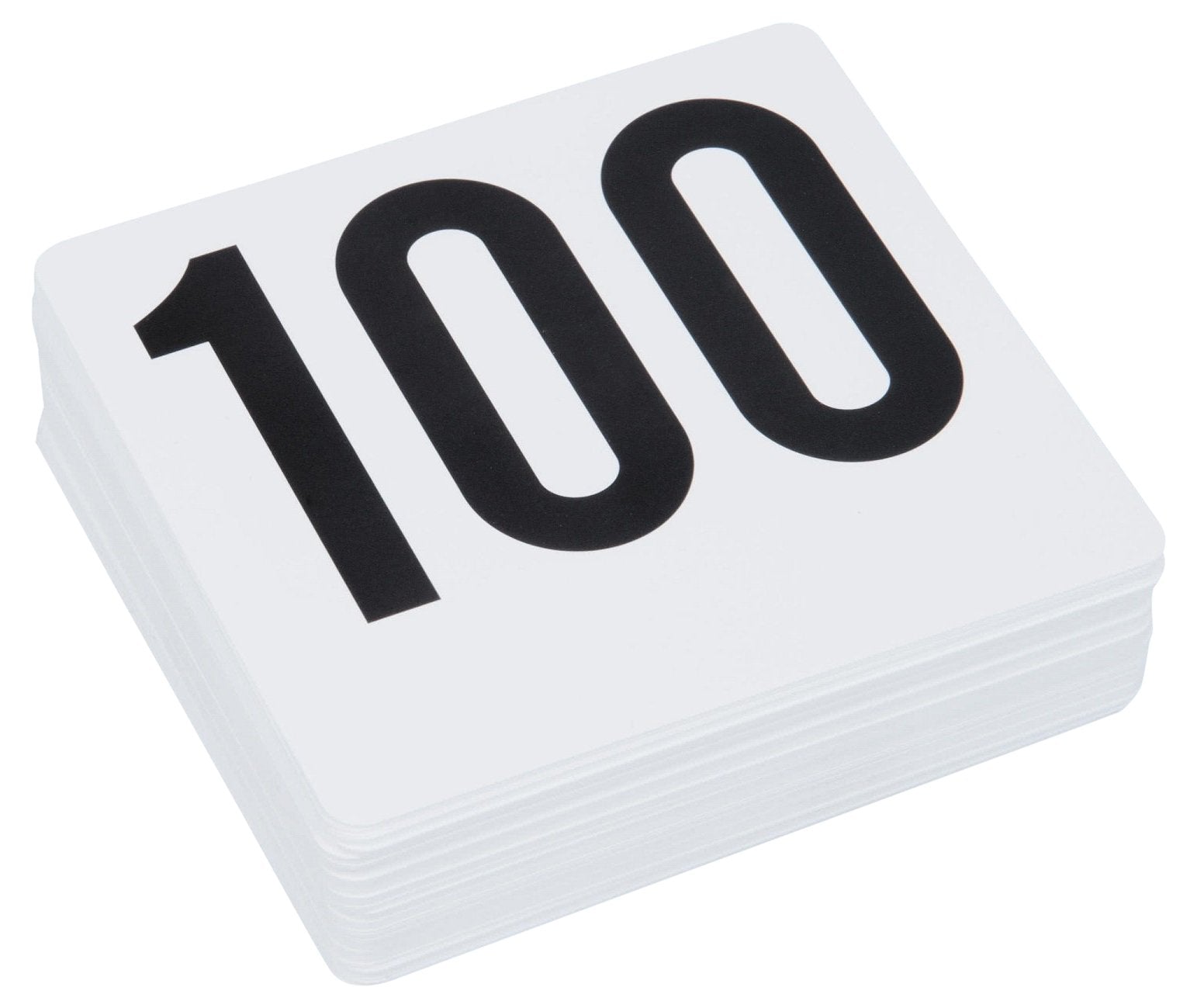 Roy Tn 1 100 -Royal Industries Number 1-100 Plastic Number Card Set, Plastic, 4'' By 4'', White Base With Black Numbers