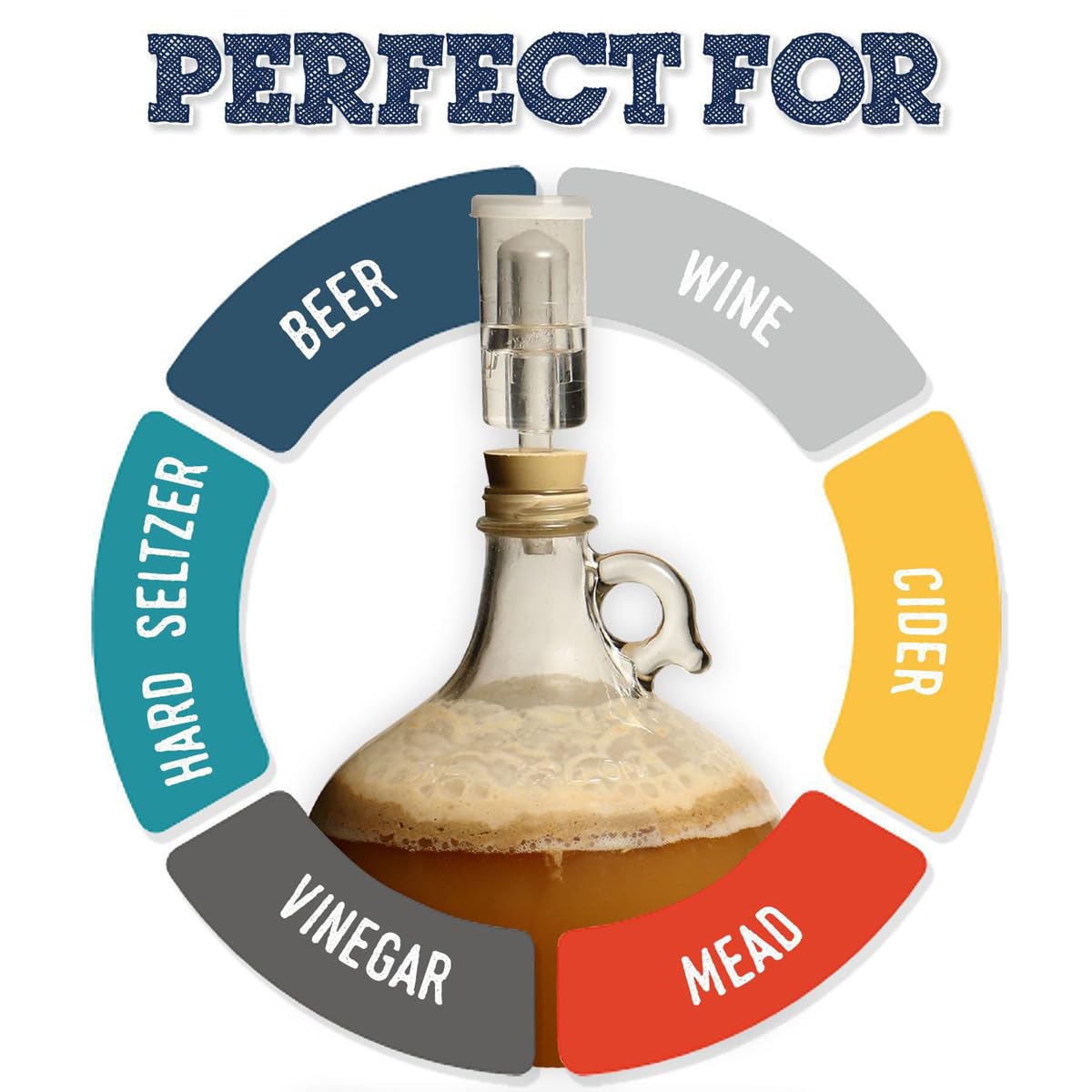 Fermentation Rubber Stoppers Drilled Bungs For Use With Airlock (#6.5 Rubber Stopper - 4 Pack)