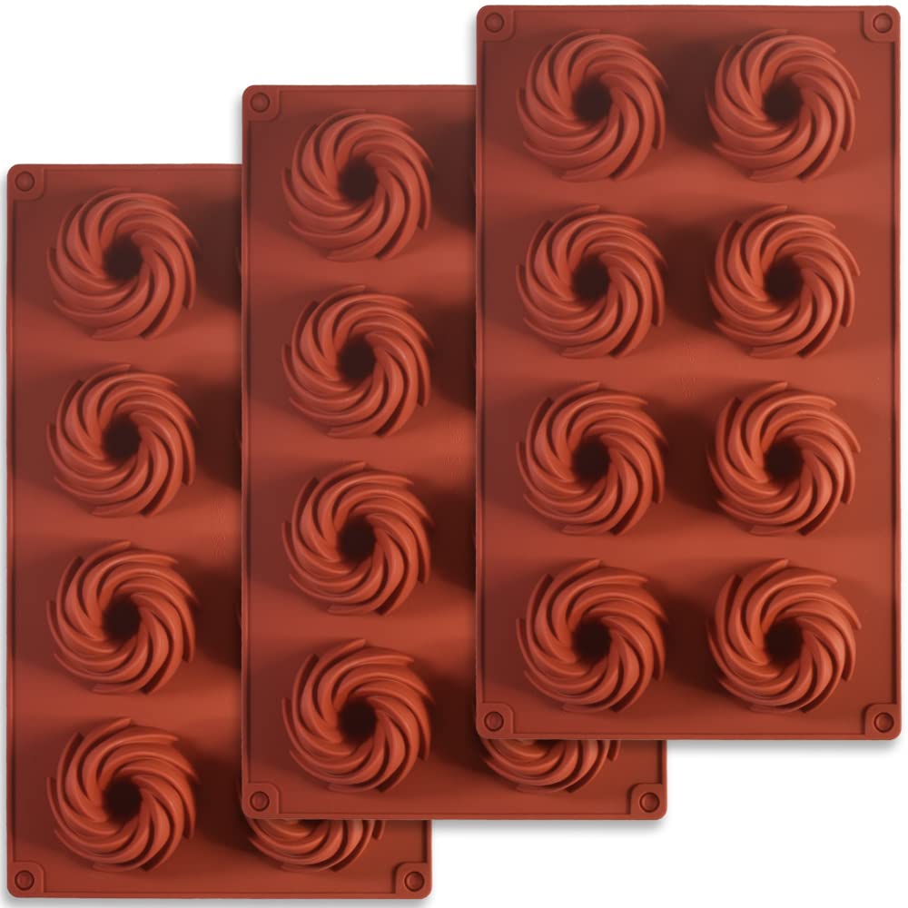 Ionegg Silicone Vortex Mold For Making Chocolate, Candy, Pudding, Cookies, Pack Of 3