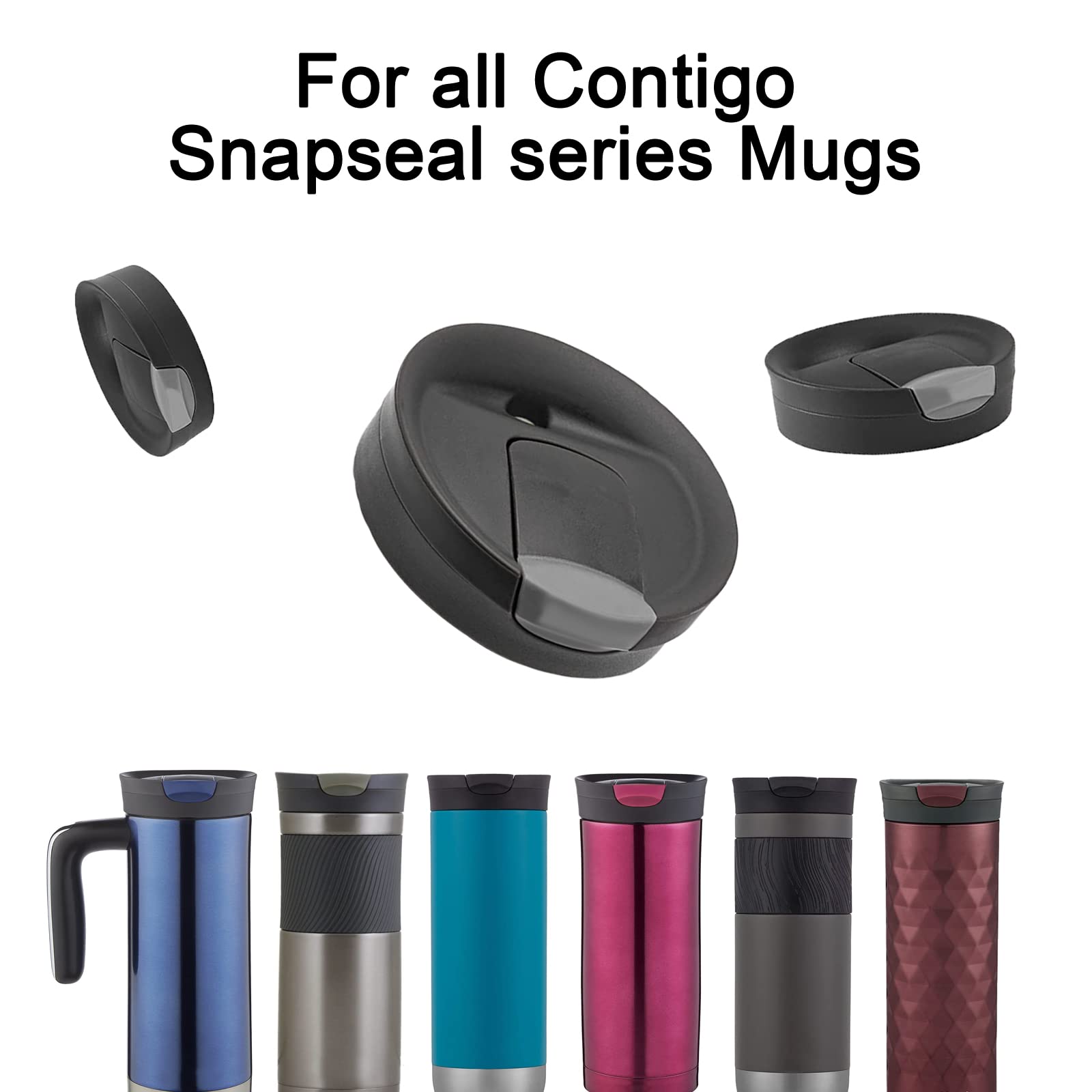 Bosorio 4 Pack Rubber Stoppers Compatible With Contigo Snapseal Travel Mug 16Oz & 20Oz, Lids Replacement Seal Part, Replacement