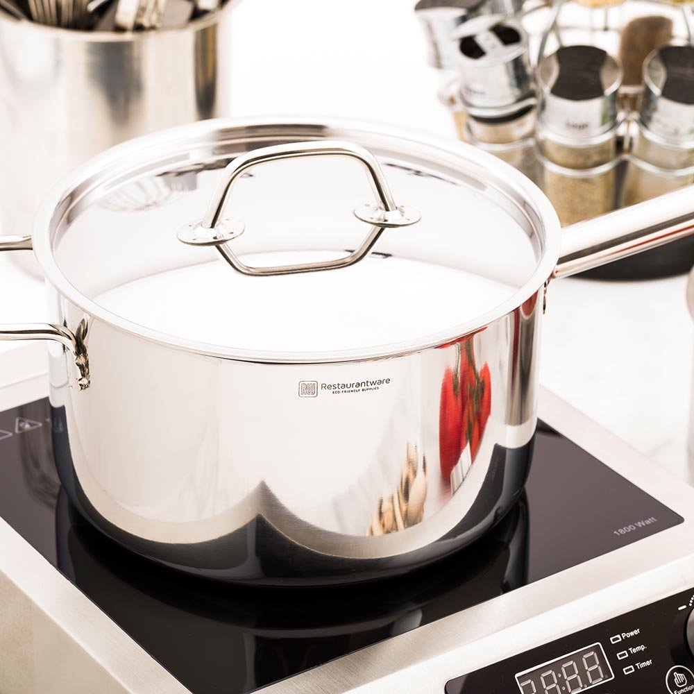 Restaurantware Lid Only: Met Lux Lid For 6 Quart Induction Sauce Pan 1 Lid For Deep Sauce Pan - Sauce Pan Sold Separately With H