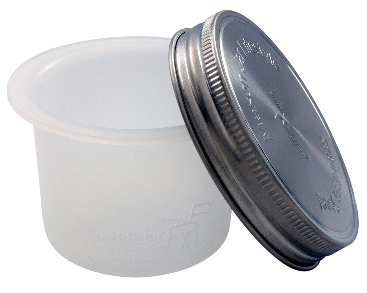 Divider Cup By Mason Jar Lifestyle - For Salads, Dips, And Snacks. Plastic Free Bento Lunch Container(Frost, Wide Mouth)