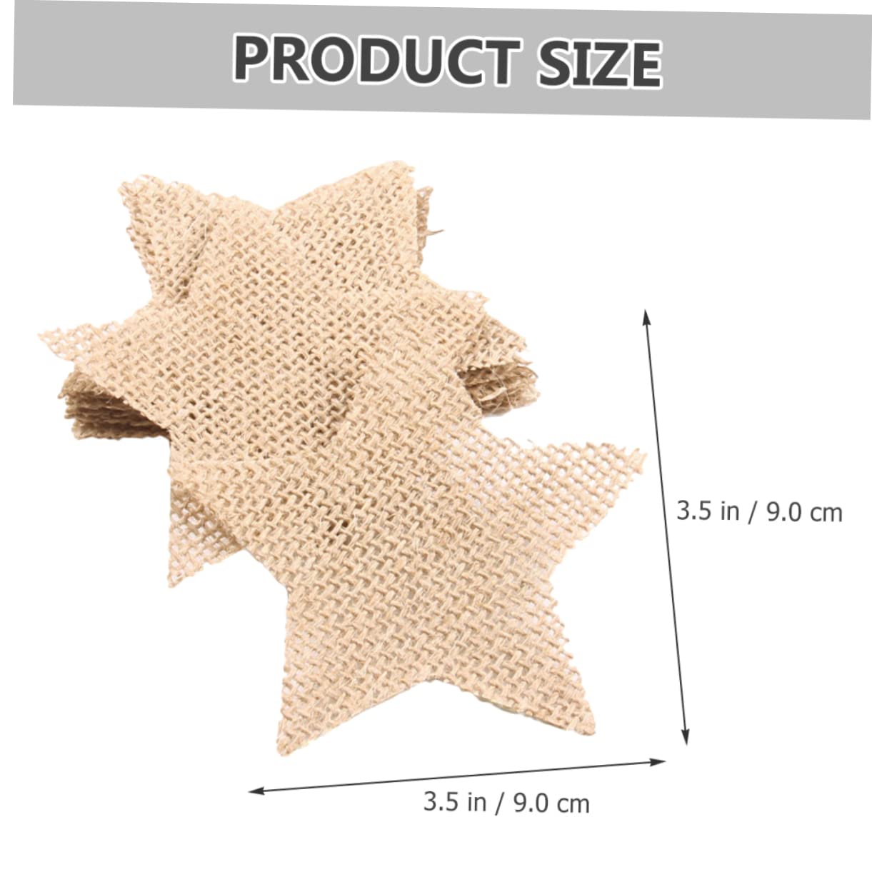 IWOWHERO 20pcs Burlap Star Cutouts for Crafts Unfinished Christmas Ornaments DIY Decorations for Tree Wall and Window Vintage Ru
