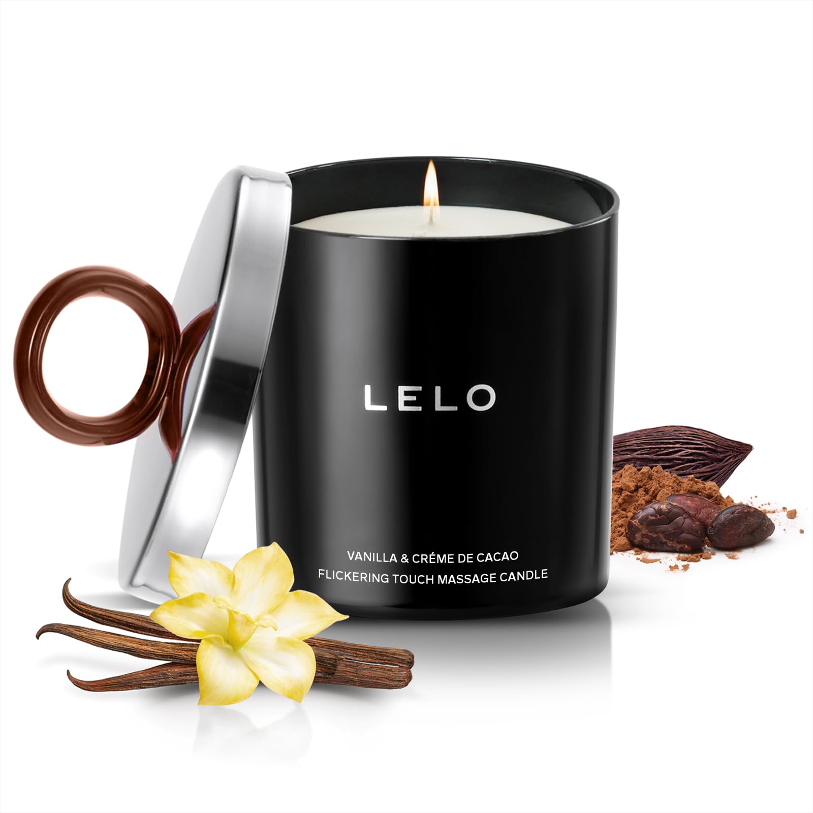 LELO Flickering Touch Massage Candle, Melts into Massage Oil, Scented Candle Body Massage Oil, Luxury Skin Treatment, Vanilla &