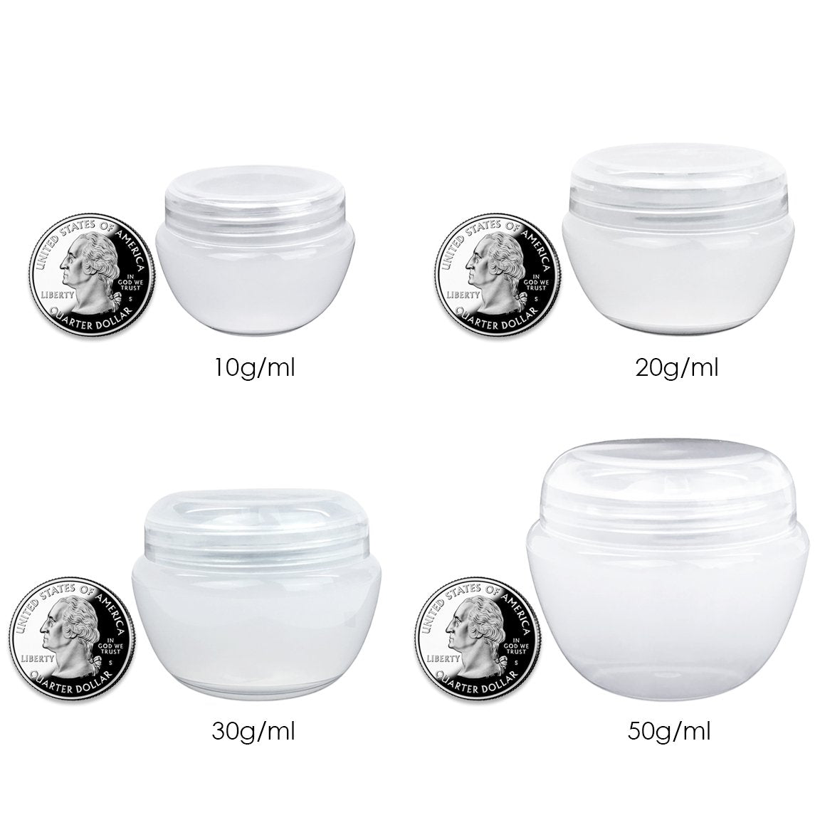 Beauticom 10G/10Ml Frosted Container Jars With Inner Liner For Scrubs, Oils, Salves, Creams, Lotions, Makeup Cosmetics, Nail Acc