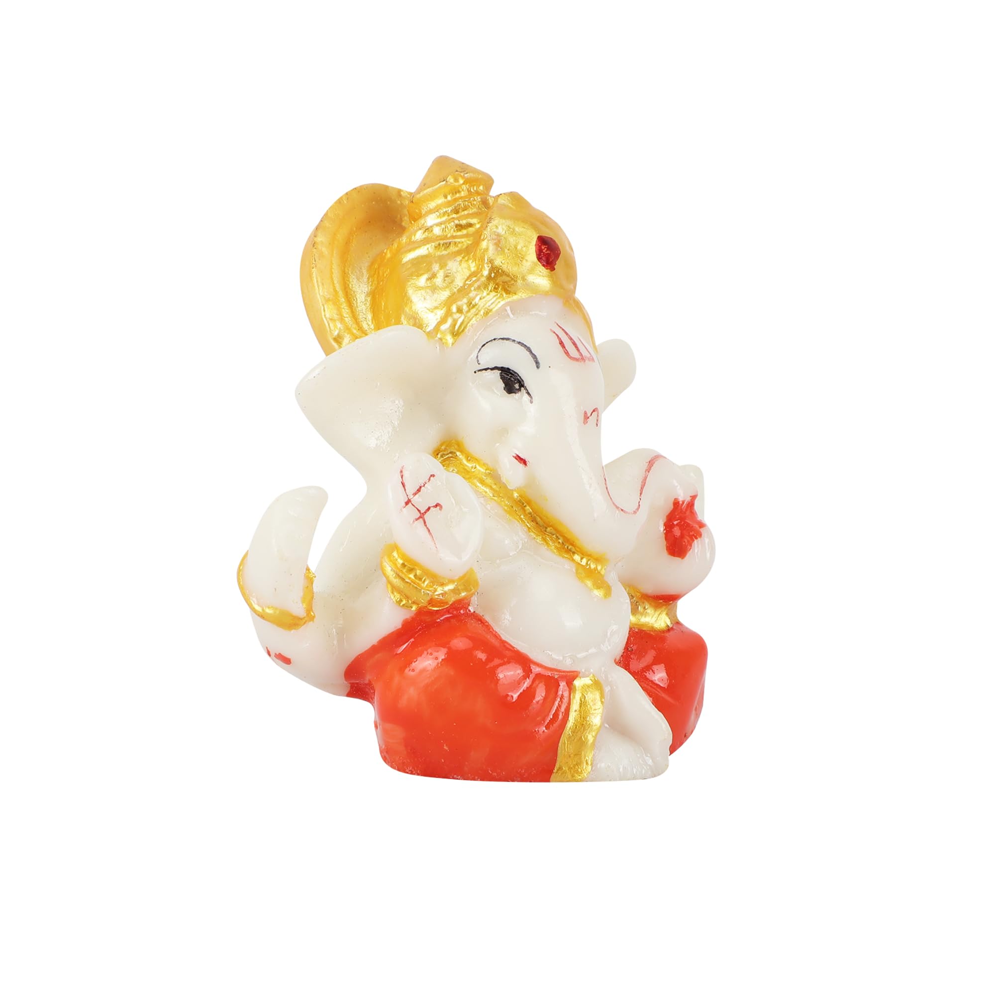 Click Pujan Ganesh - Small Polyresin For Car Dashboard,Home Decor, Ganesh Murti Showpiece Gift - Car Dashboard Accessories Idols