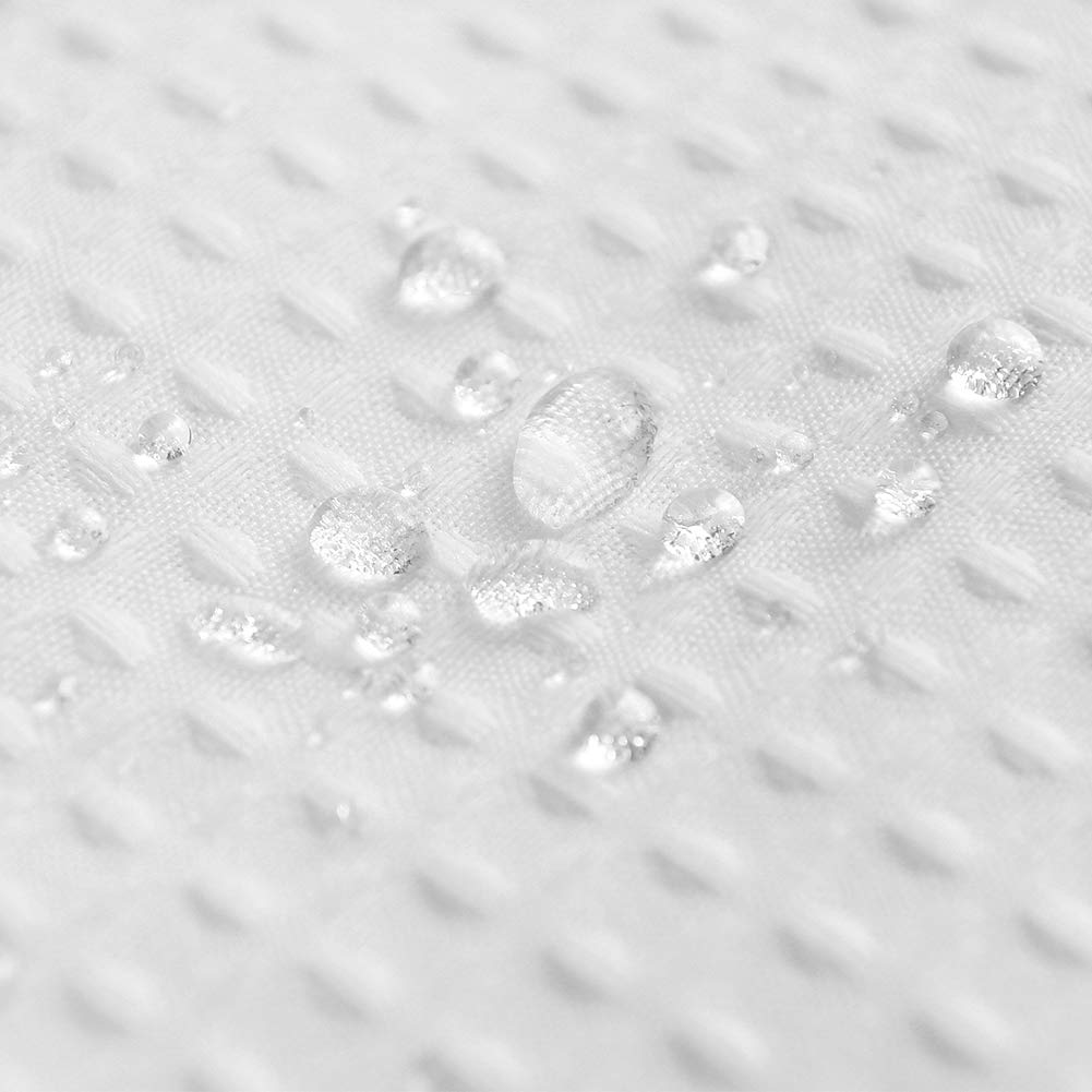 Barossa Design Waffle Weave Clawfoot Tub Shower Curtain 180 x 70 Inch Wrap Around - Heavy-Weighted Fabric to Stop Blowing  Washable  Water Repellent  with 36 Hooks Set  White  180x70