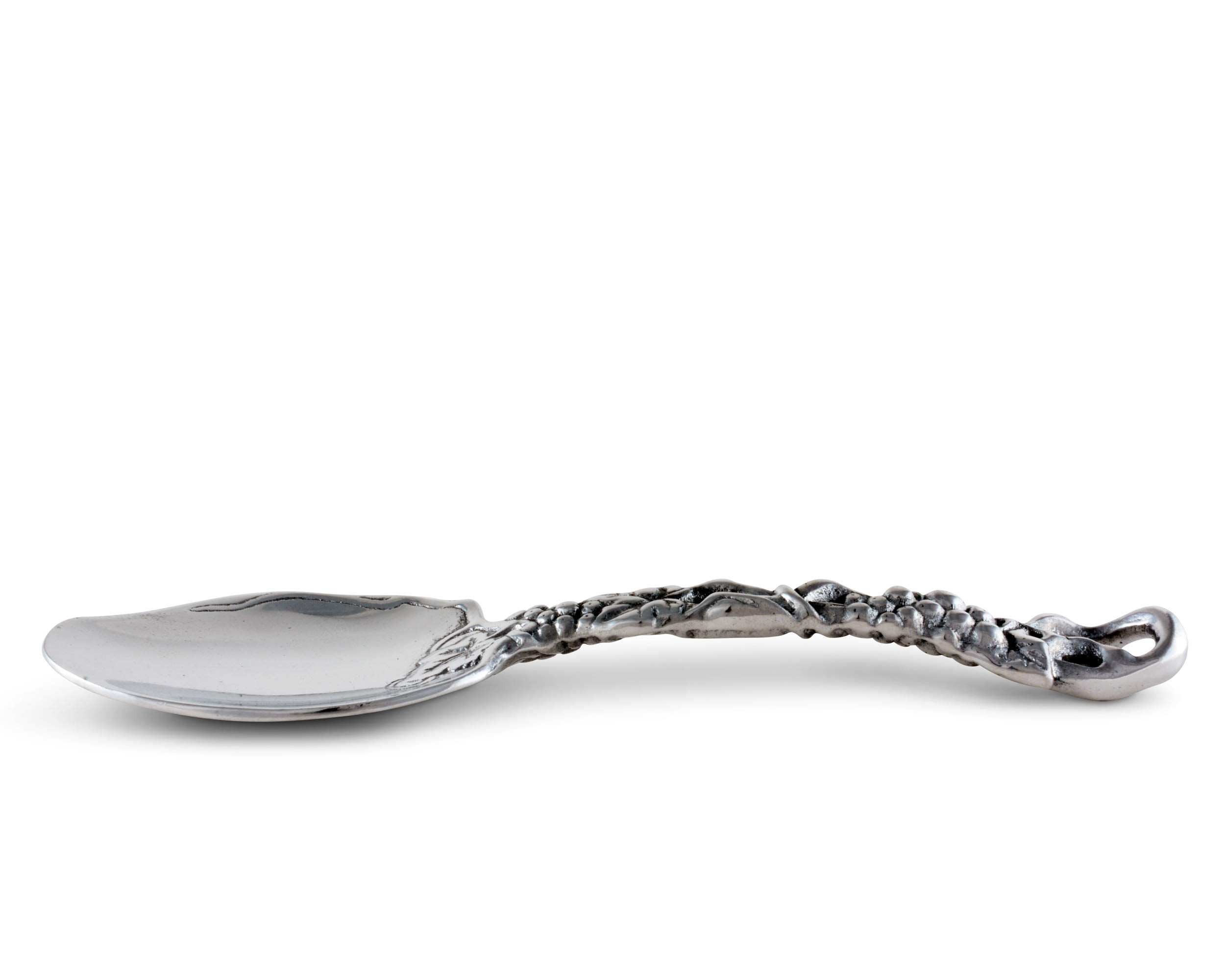 Arthur Court Designs Metal Buffet Serving Spoon In Grape Pattern Sand Casted In Aluminum With Artisan Quality Hand Polished Desi
