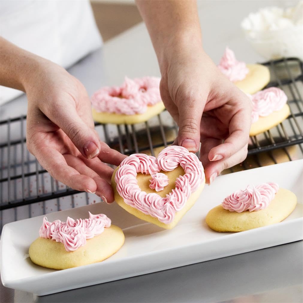 BYkooc Heart Cookie Cutter Set - 12 Stainless Steel Metal Cutters for Valentine’s Day, Fondant, Pastries, Cakes - Silver