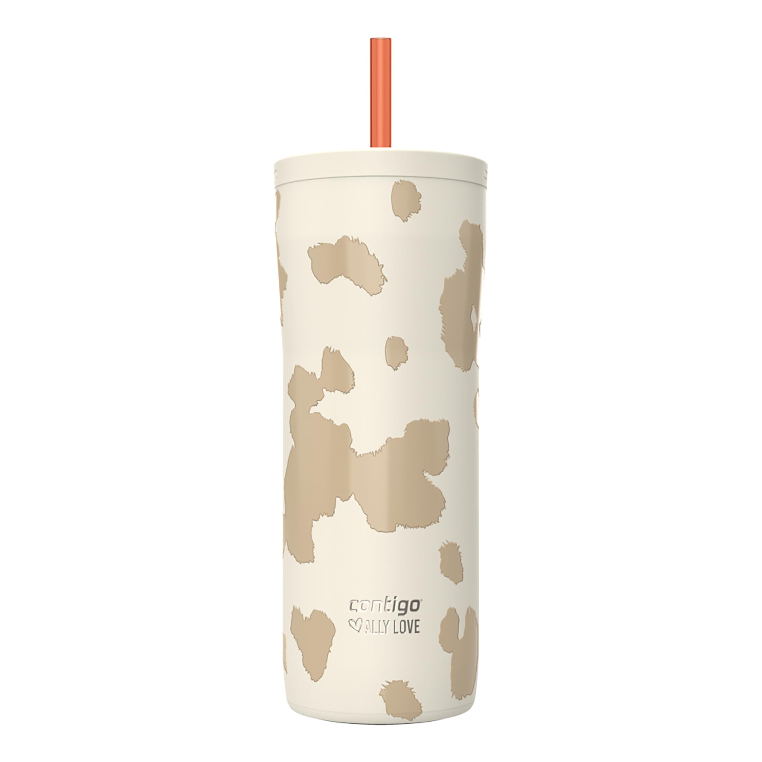 Contigo x Ally Love Streeterville Stainless Steel Tumbler with Straw, Easy Clean Lid, Leak Proof, BPA Free, 24oz, Oatmilk