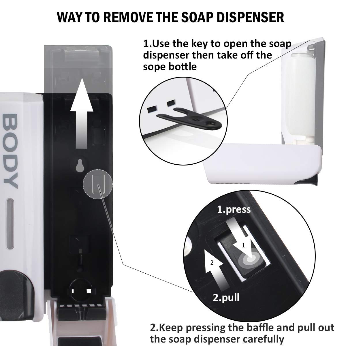 Aumio Chamber Soap Dispenser Trio Shower Gel Shampoo Conditioner With 3X350Ml Refillable Bottles Abs Wall Mount White