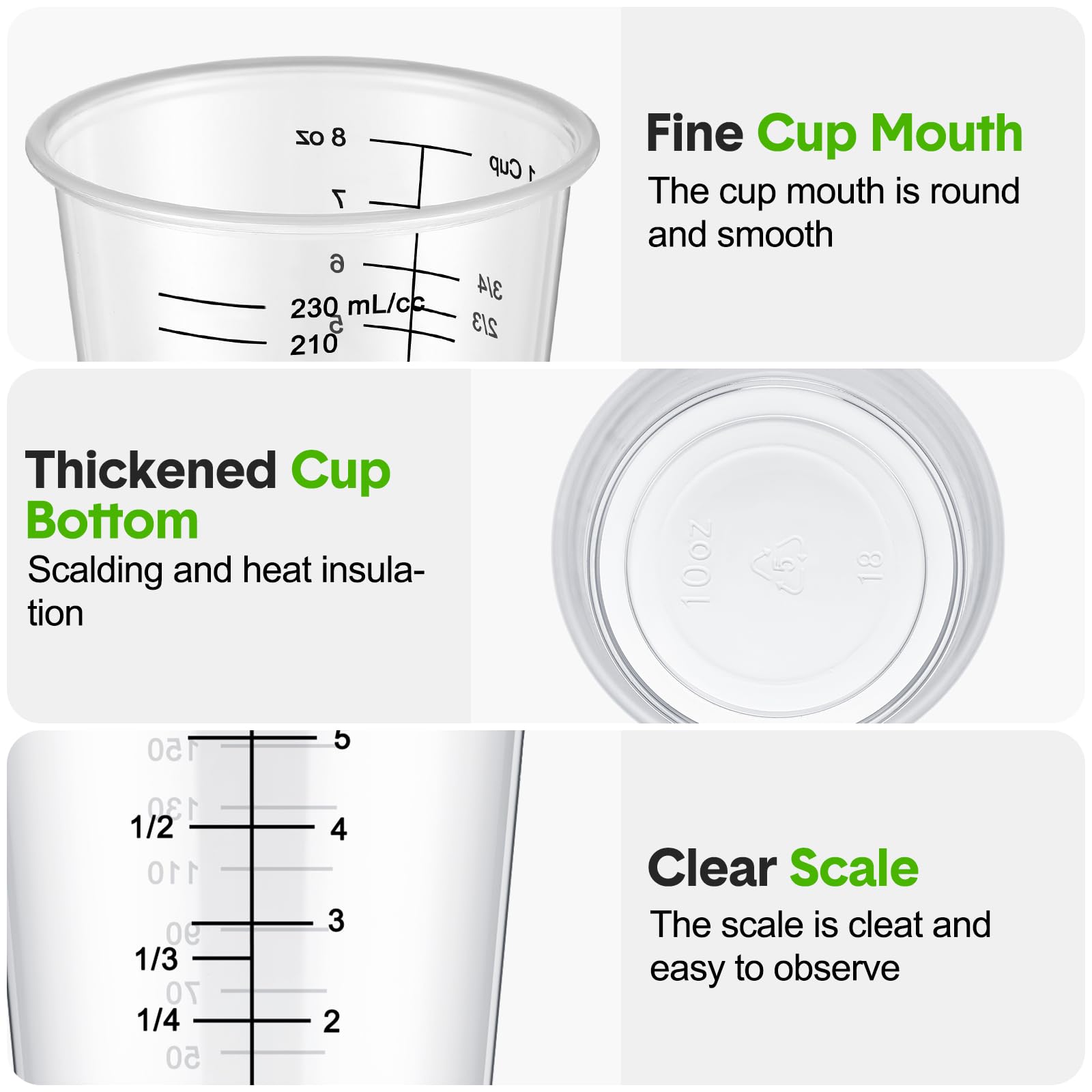 Yunsailing 200 Pack Disposable Measuring Cups For Resin 8 Oz Clear Plastic Epoxy Cups Reusable Multipurpose Stain Paint Liquid M