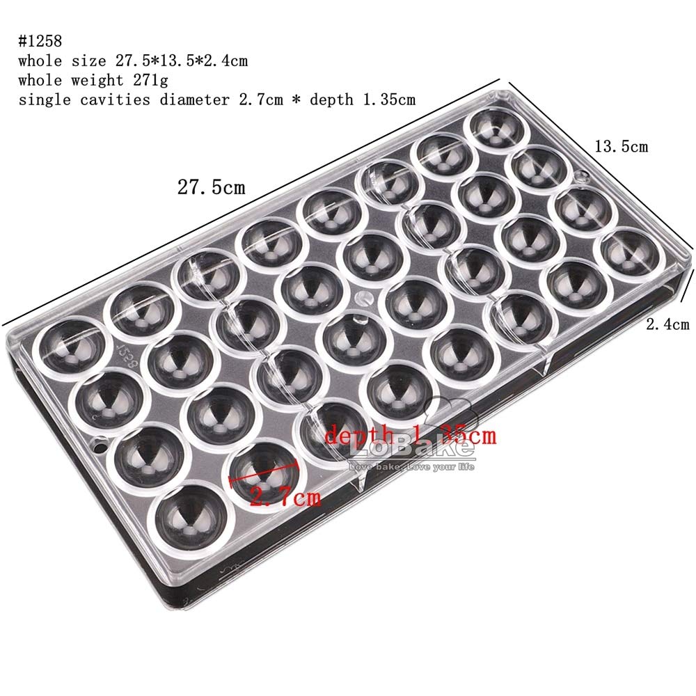 Lobake 32 Cavities 2.7Cm Diameter Half Ball Shape Polycarbonate Pc Chocolate Mold Starry Heven Candy Making Mouls Diy Bakery Too
