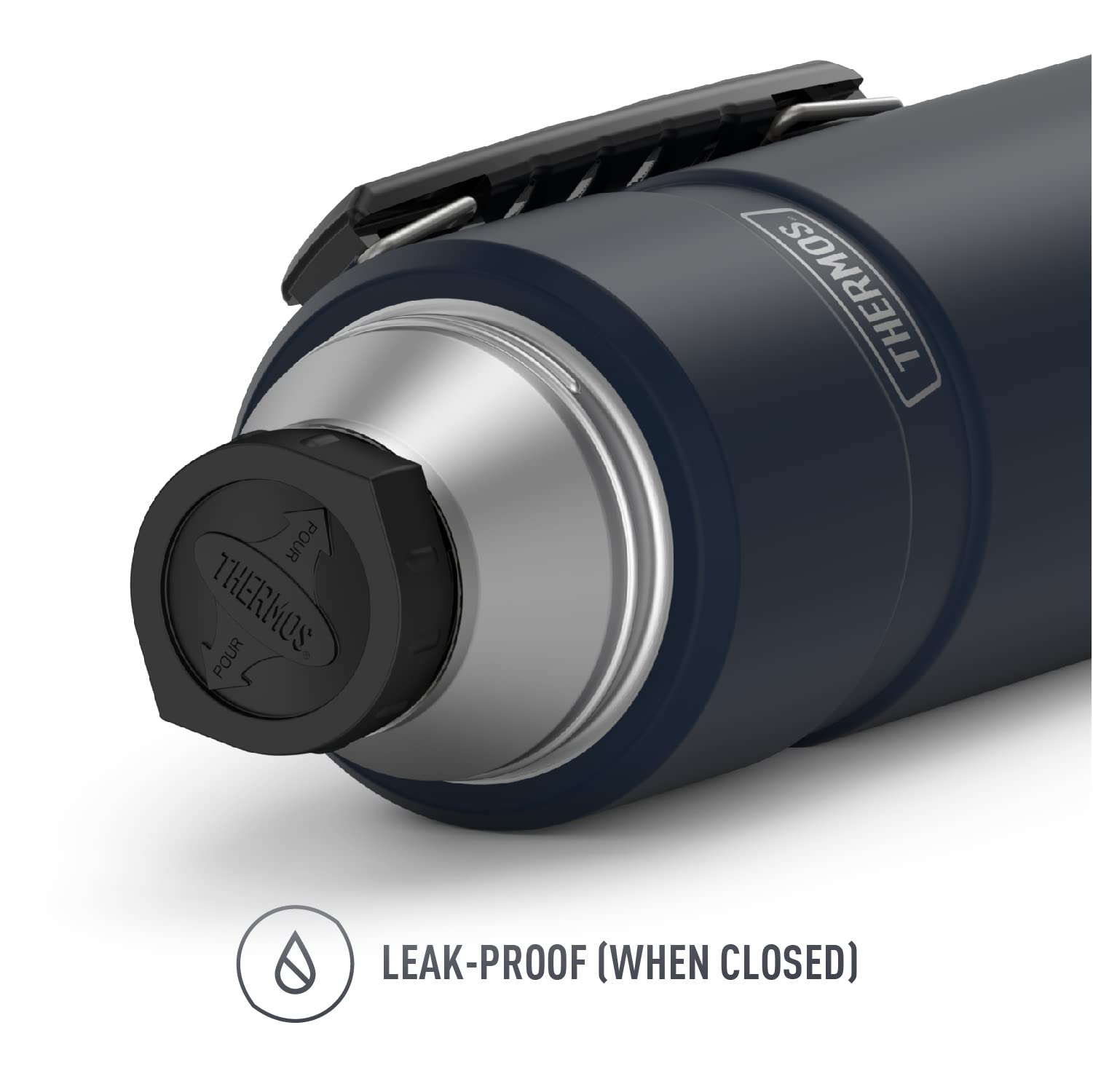 Thermos Stainless King Vacuum-Insulated Beverage Bottle, 40 Ounce, Midnight Blue