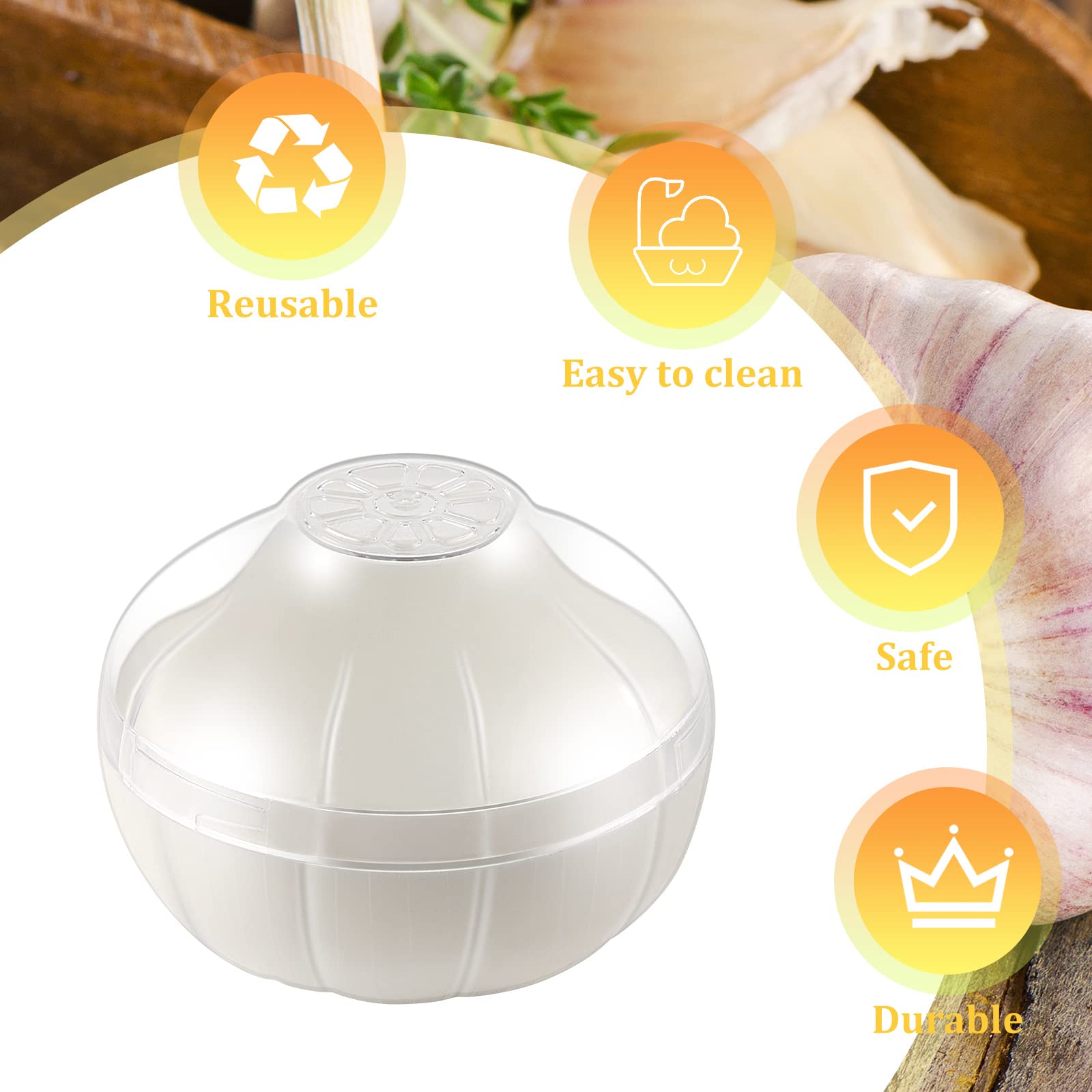 Garlic Storage Containers, Reusable Garlic Keeper For Refrigerator, Individual Garlic Saver Holder Organizer For Fridge To Keep