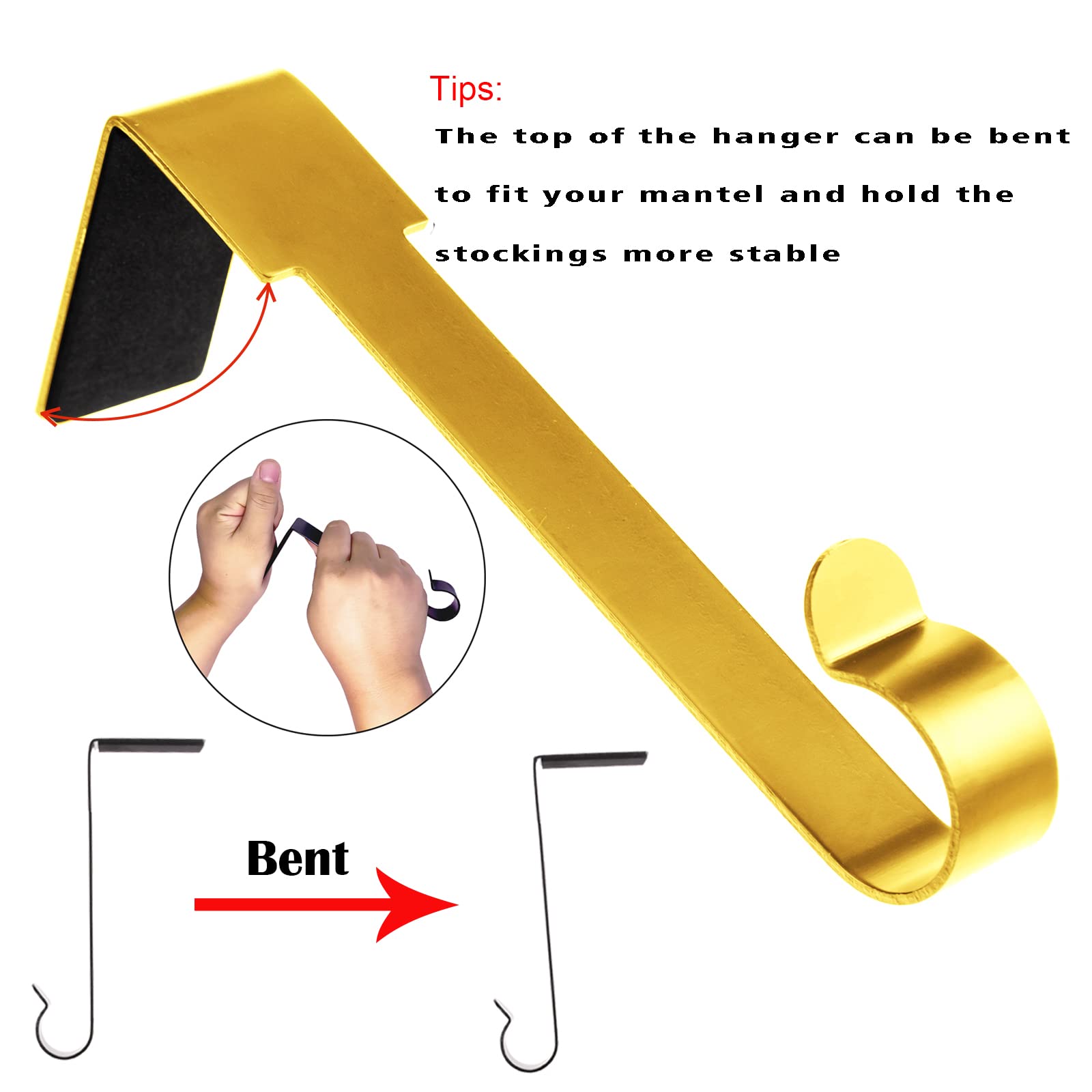 6 Pcs Christmas Stocking Holders Mantel Hook Hangers Fireplace Hooks Hanger Christmas Stocking Hook Fireplace Hanger Grip for Ch