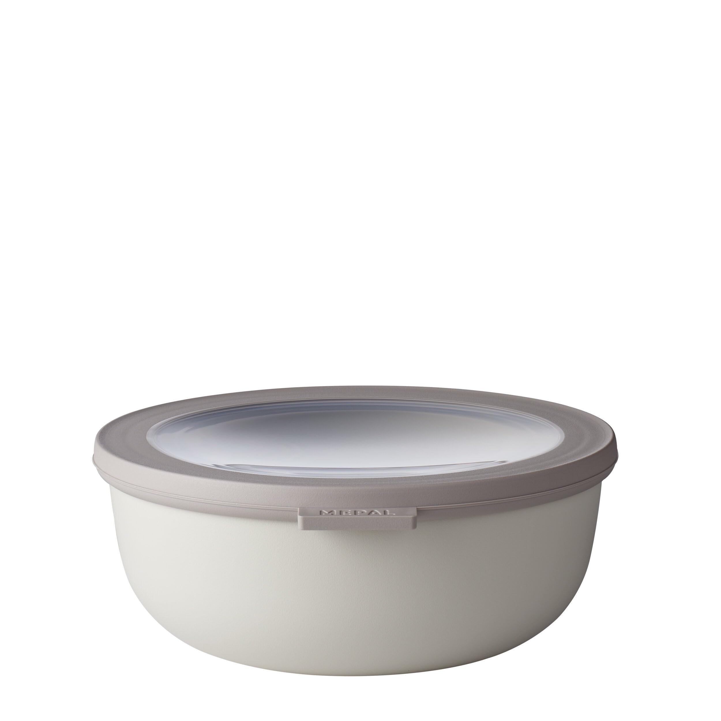 Rosti Mepal RST62120WH Cirqula Multi Food Storage and Serving Bowl with Lid  Low 1.3 Quart  White