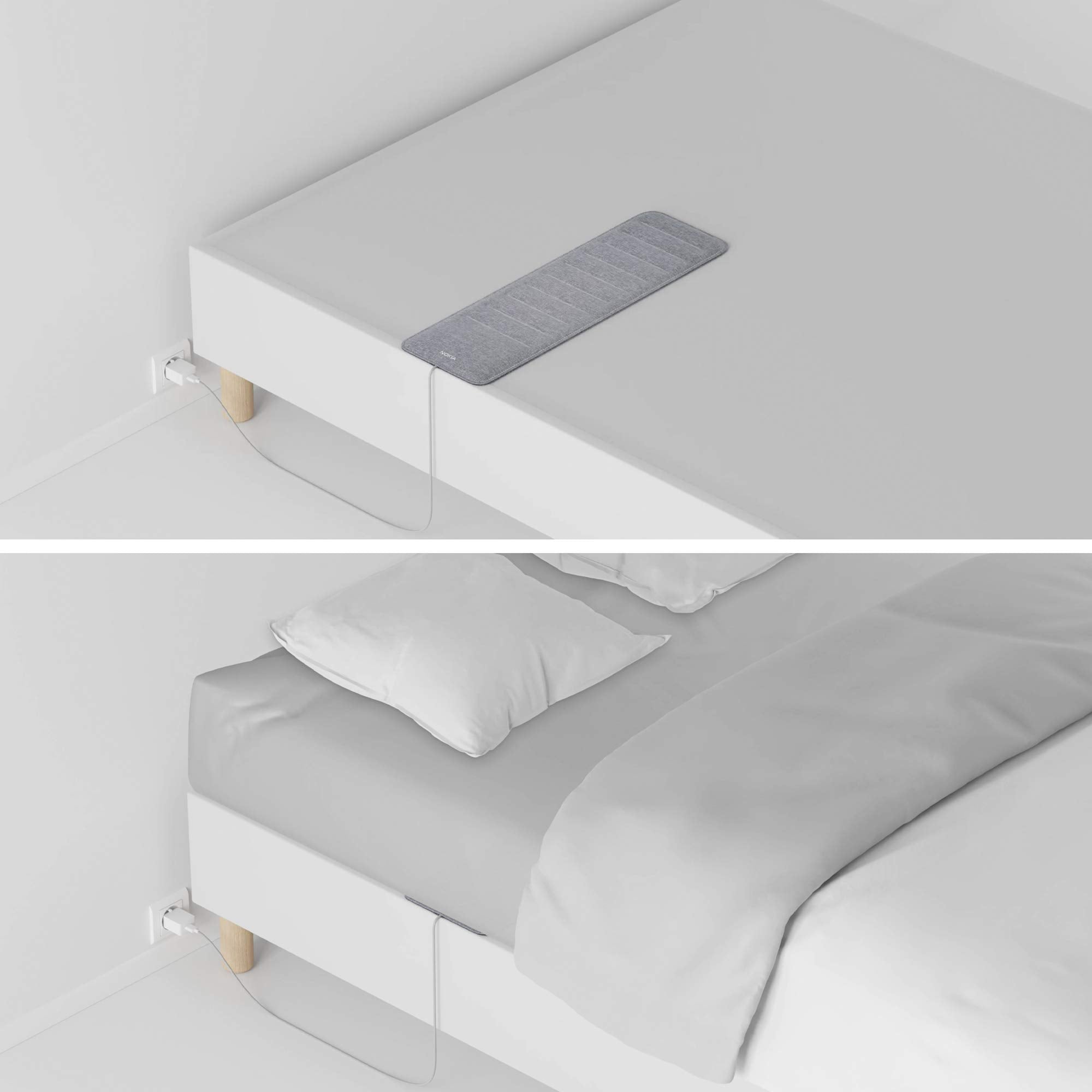 Withings Sleep Tracking Pad - Under Mattress with Sleep Cycle Analysis, Grey, 1 Count, Model WSM02-All-US, Premium Fabric