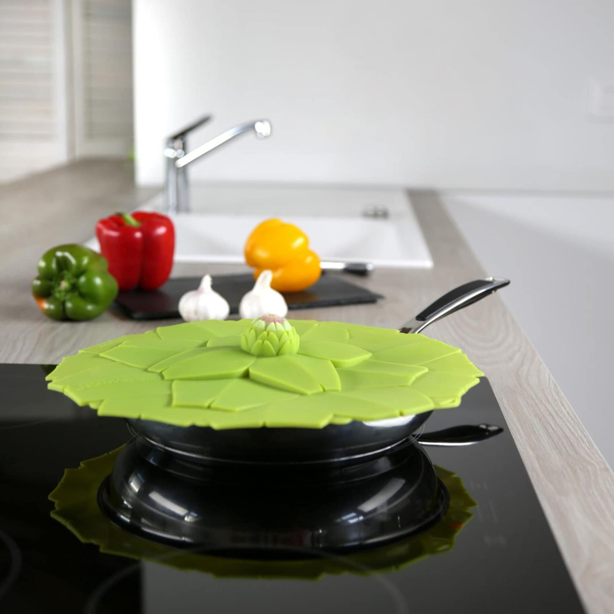 Charles Viancin - Artichoke Silicone Lid For Food Storage And Cooking - 11''/28Cm - Airtight Seal On Any Smooth Rim Surface - Bp