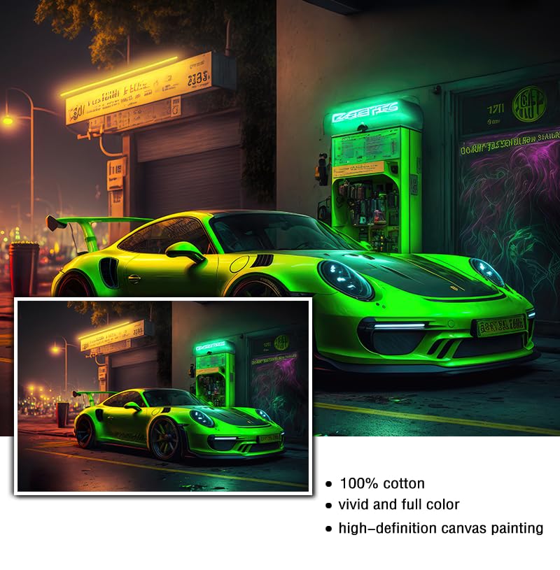 Vejia Car Poster Canvas Wall Art 911 Gt Turbo Posters For Men Bedroom Aesthetics Decor (12X18, Unframed 02)