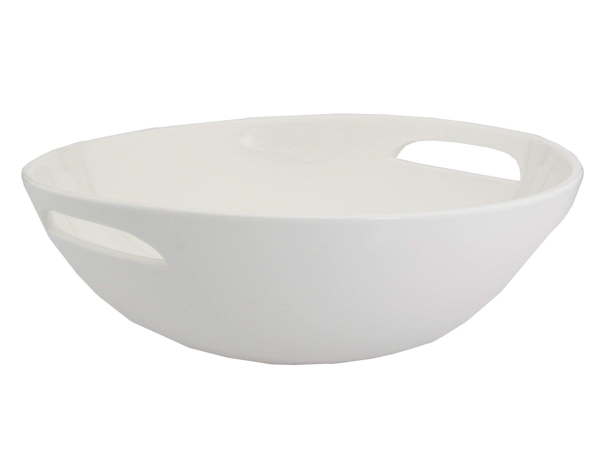 10 Strawberry Street Whittier 13.5''/96 Oz Handled Bowl, White