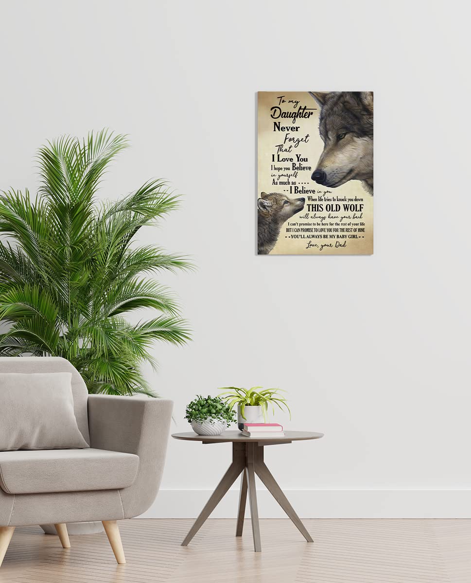 Bxfahzj Wolf Meaning Quotes To My Daughter Wall Art Canvas Inspirational Saying Themed 11X14 Inch Prints Decor For Home Girls Ro