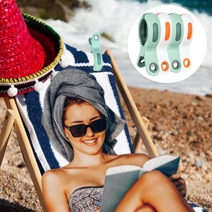 Beach Towel Clips For Beach Chair Towel Holder For Beach Chair Pool Chair On Cruise-Jumbo Size,Plastic Strong Beach Chair Clips