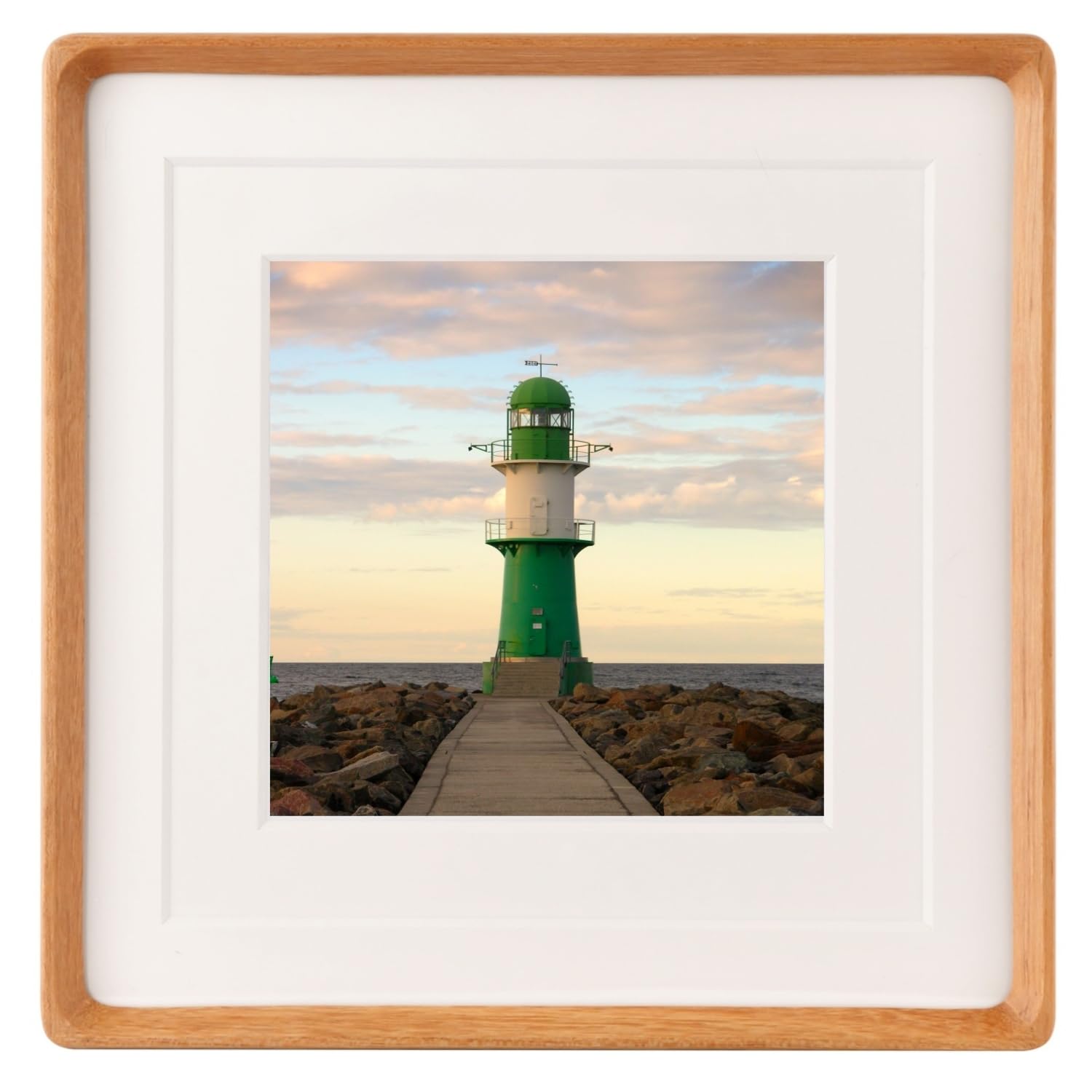 Zibrelte Natural 12x12 Picture Frame Wood with 8x8/10x10 Mat,Square Wall Photo Frames 12 by 12 Made of Solid Teak Wood for Table