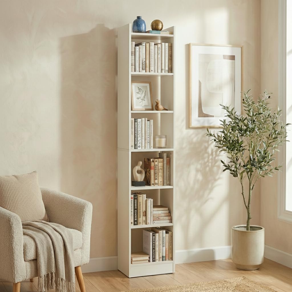 Green Soul Alba 7 Shelves Engineered Wood Book Shelf | Multipurpose Wooden Bookshelf For Home, Bedroom, Living Room, Study Room,