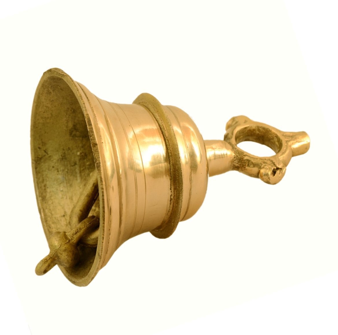 ARTVARKO Hanging Bell Solid Brass Metal Heavy Bell with Deep Sound 5 Inches Diameter Antique Home D  cor Ghanti for Door Mandir
