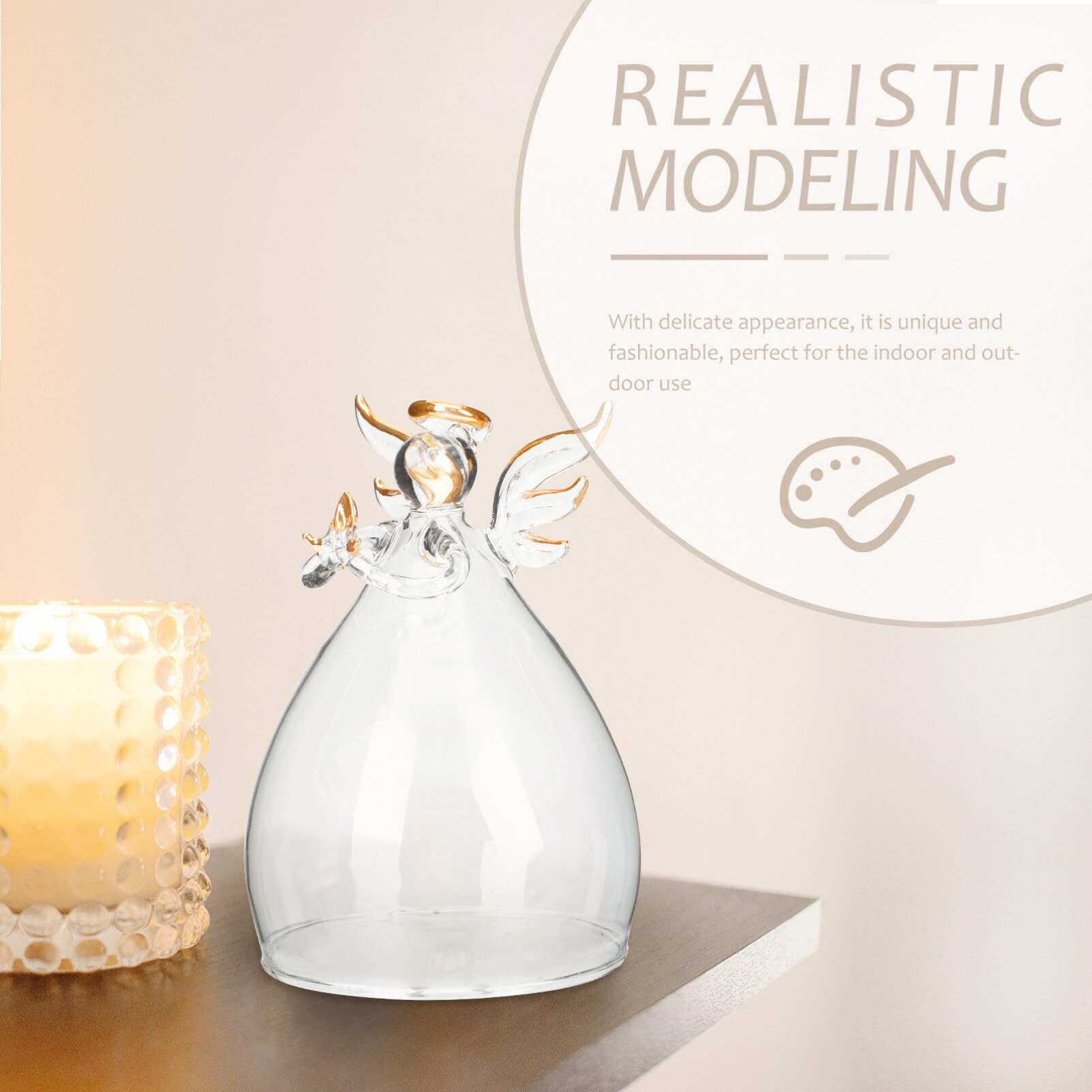 Angoily Clear Glass Bell Jar Cloche Glass Dome Decorative Cloche Jar DIY Snow Globes Glass Cloche to Cover Plants and Decoration