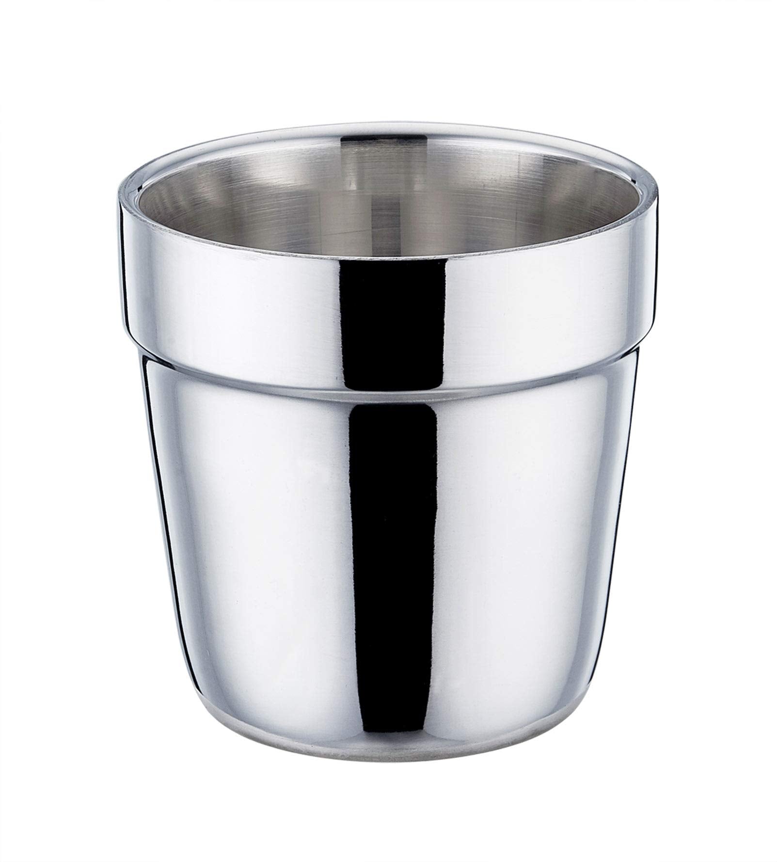 Teamfar Coffee Cup Espresso Cup Mug Set Of 4, Double Wall Stainless Steel Tea Cups, Reusable & Stackable, Mirror Finish & Dishwa