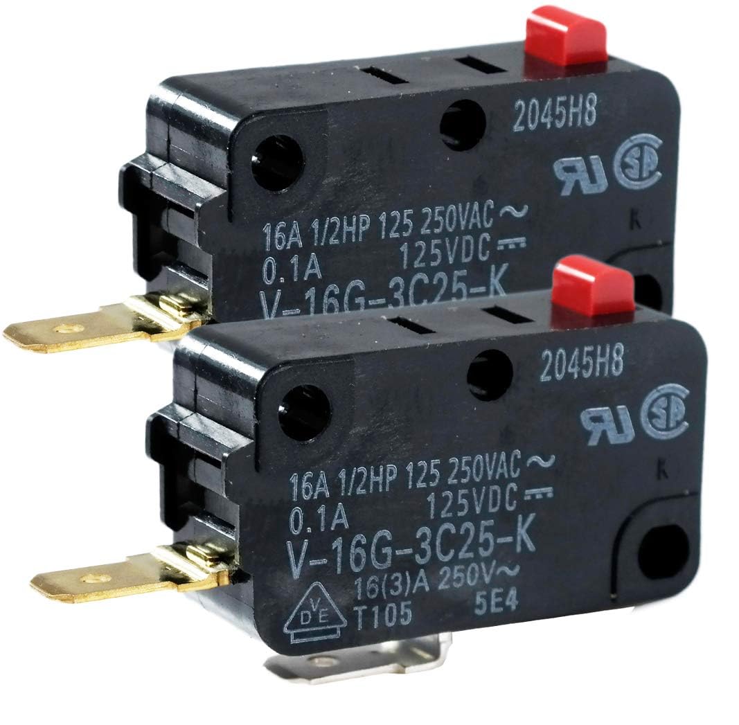 2-Pack (Mini Micro Switch) Microwave Oven Door Switch Replacements Wb24X10038 Wb24X10076 Gsm-V1603A2 28Qbp0497, Fa63