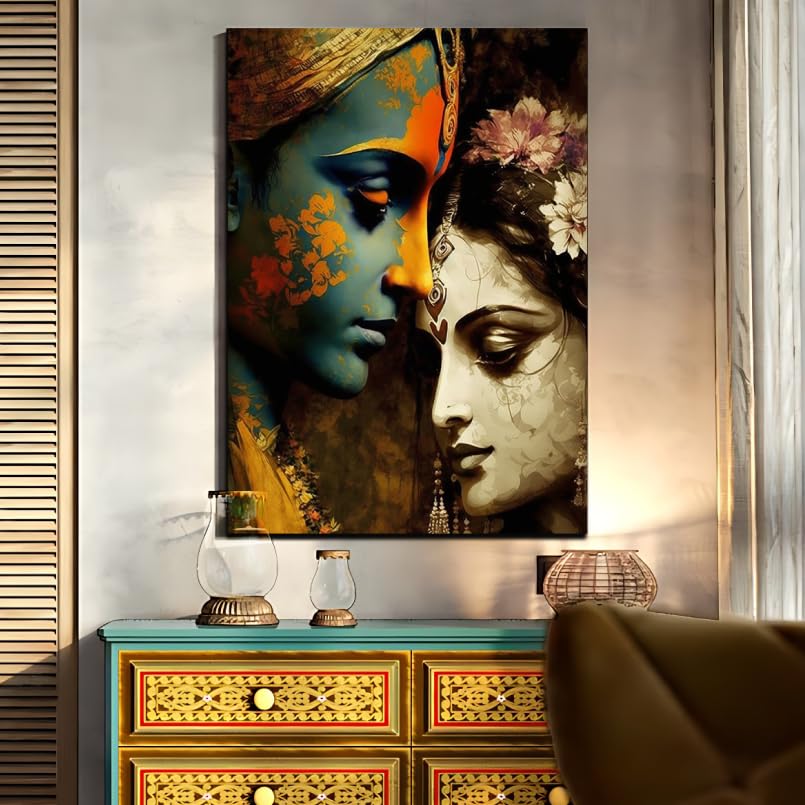 Chalk My Theme Radha Krishna Painting For Wall Decoration Gift Item For Home Decoration Radha Krishna Photo Or Picture Wood Prin
