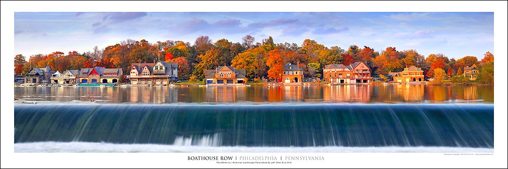 Vista Point Studio Gallery Award Winning Landscape Panoramic Art Print Poster: Boathouse Row | Philadelphia