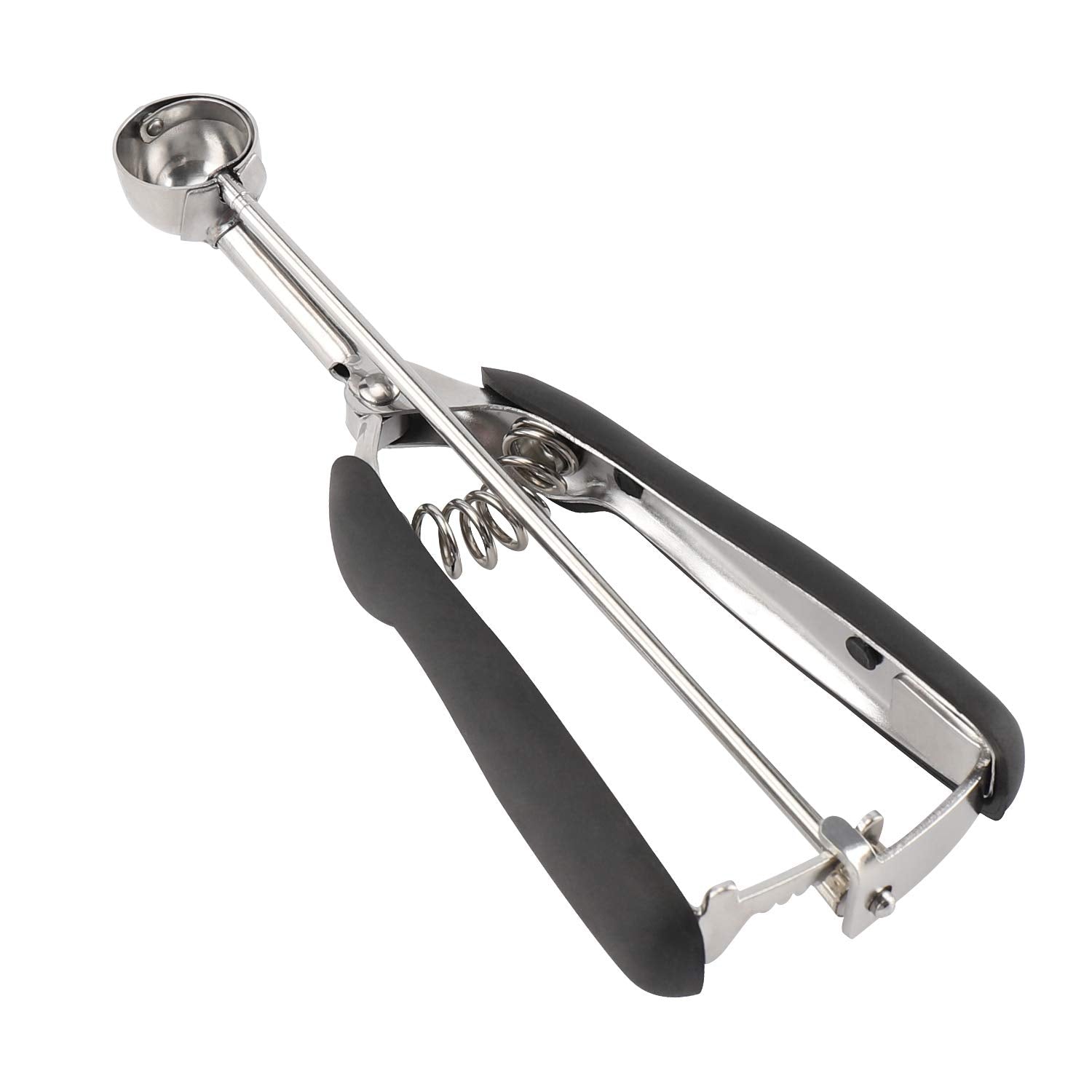 TJ POP Extra Small Cookie Scoop - 1 tsp, 25MM Stainless Steel, Quick Trigger Release, Soft Grips, Mini Ice Cream & Melon Baller