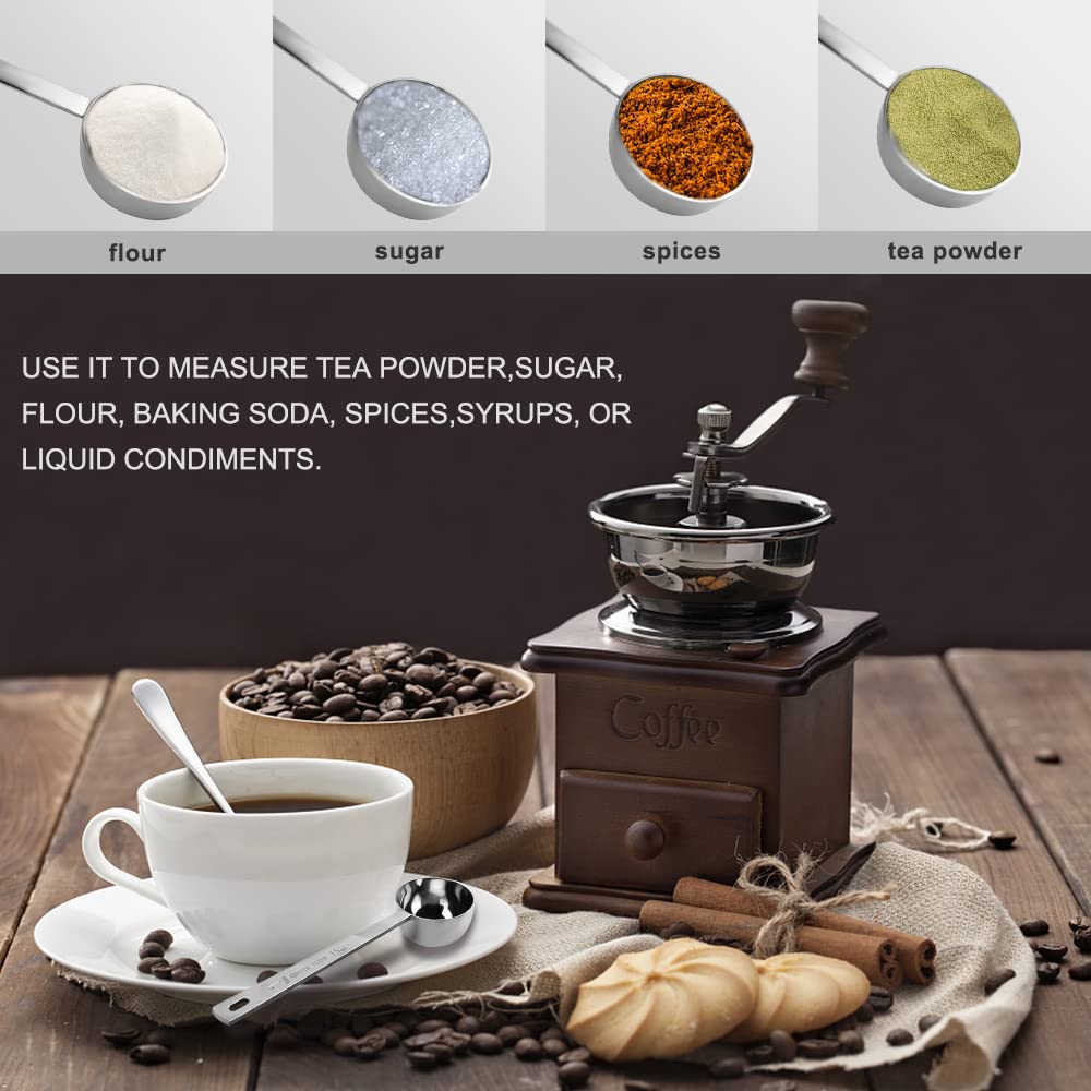 Coffee Scoop, Stainless Steel Coffee Spoons Set, 1 Tablespoon (15Ml) And 1 Tablespoons (30Ml) Measuring Spoon, Tablespoon Measur