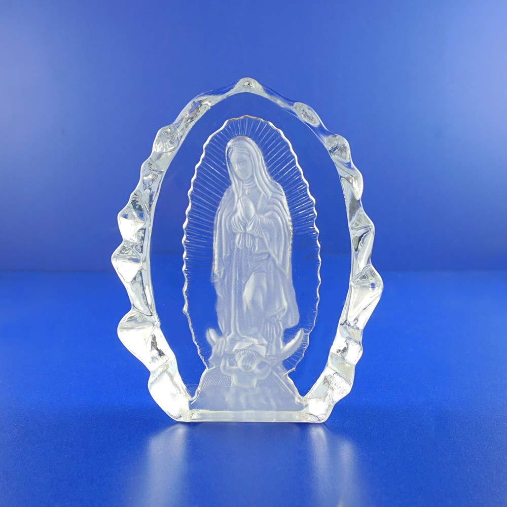 Our Lady of Guadalupe The Blessed Virgin Crystal Statue Religious Figurine 5