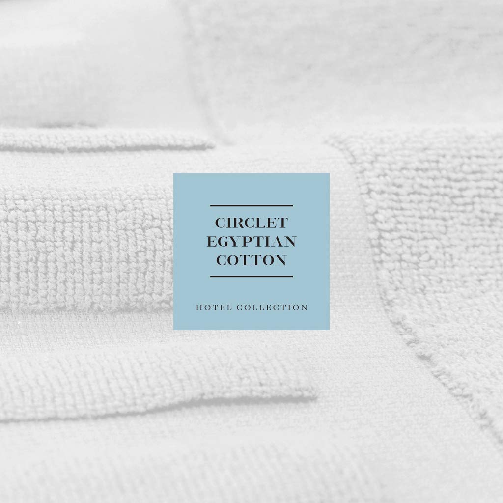 White Classic Luxury Bath Mat Floor Towel Set - Absorbent Cotton Hotel Spa Shower/Bathtub Mats [Not a Bathroom Rug] 22''x34'' | 2 Pack | Green