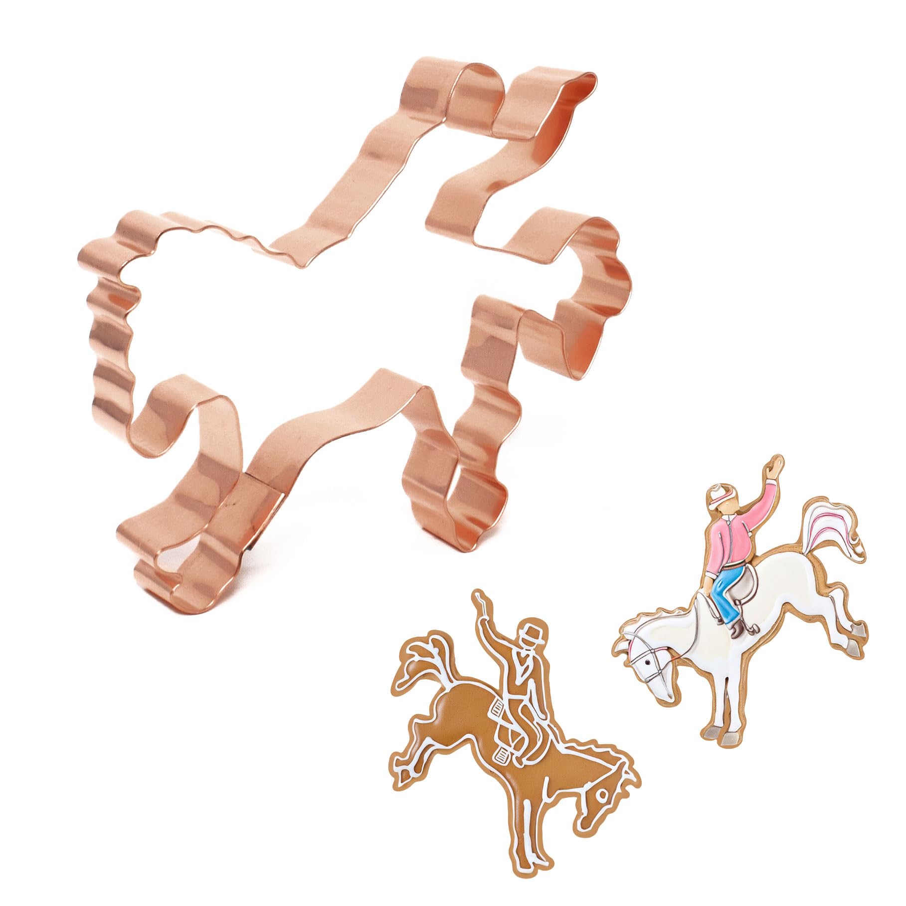 Bucking Bronc And Bareback Cowboy ~ Rodeo Copper Cookie Cutter